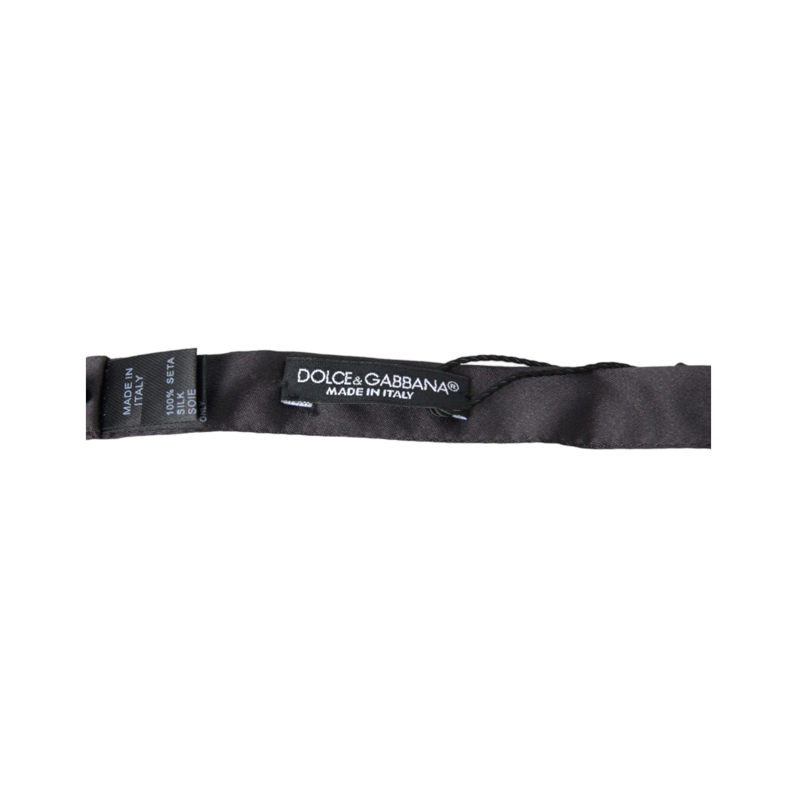 Dolce & Gabbana Anthracite Silk Bow Tie Luxury