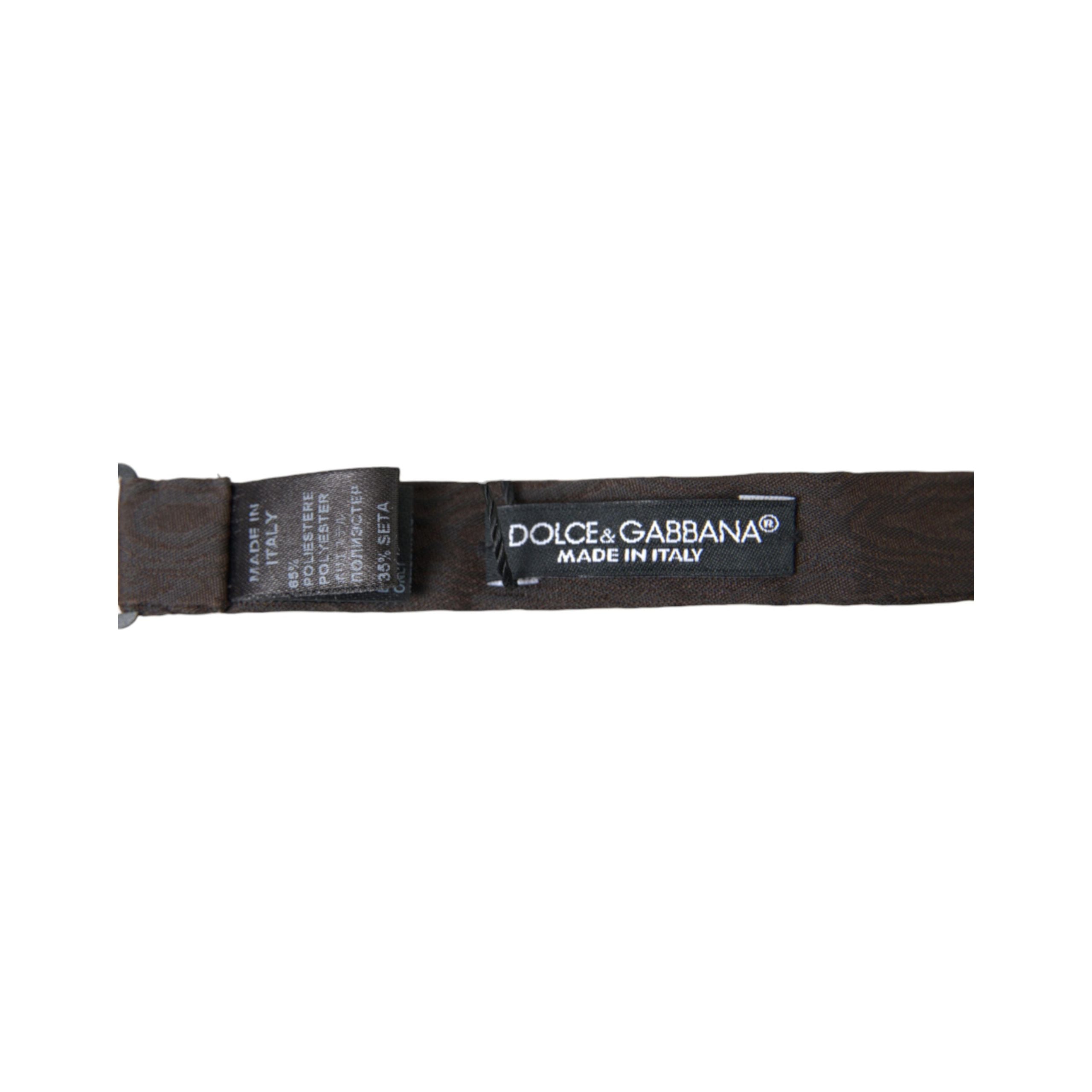 Dolce & Gabbana Brown Silk Blend Bow Tie Accessory