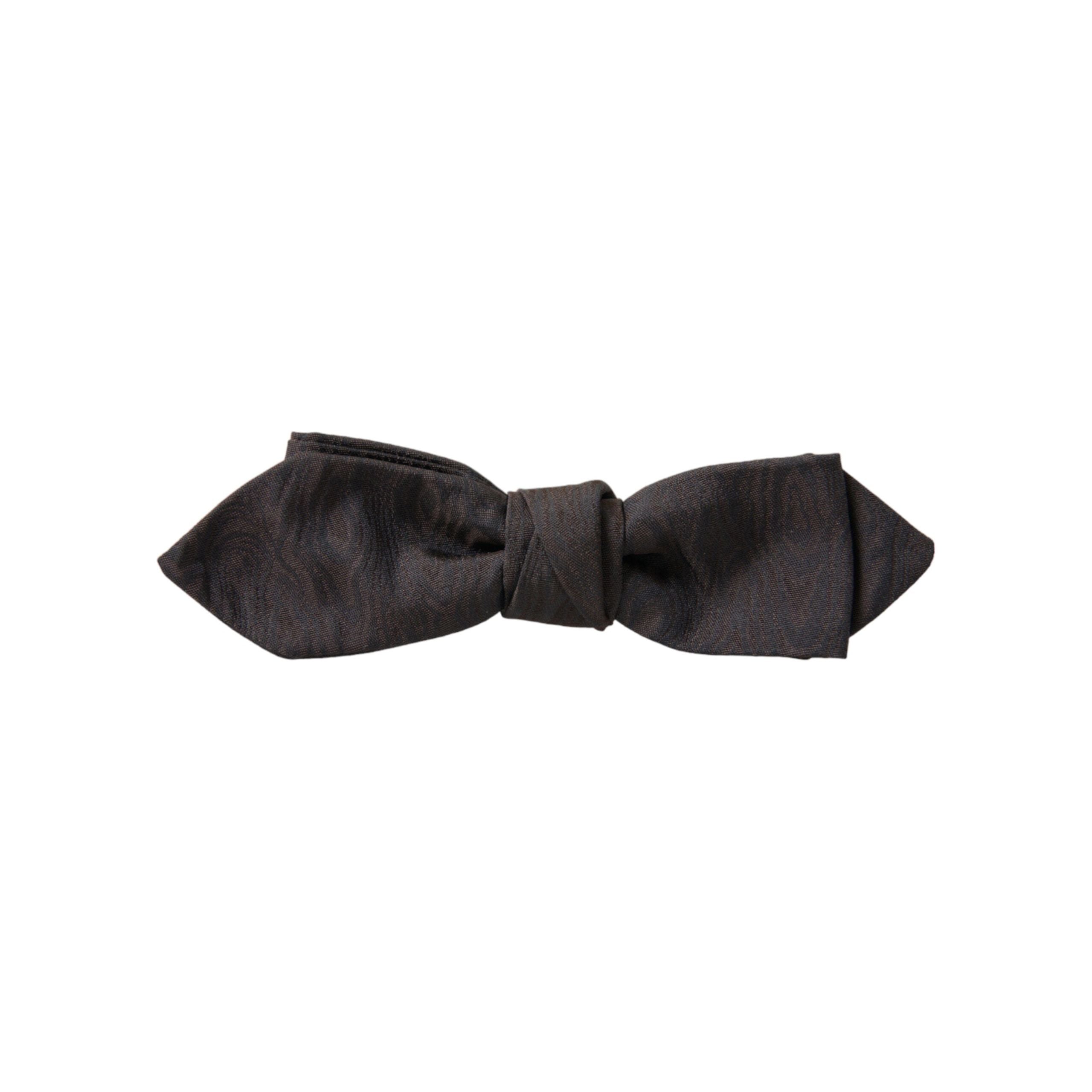 Dolce & Gabbana Brown Silk Blend Bow Tie Accessory
