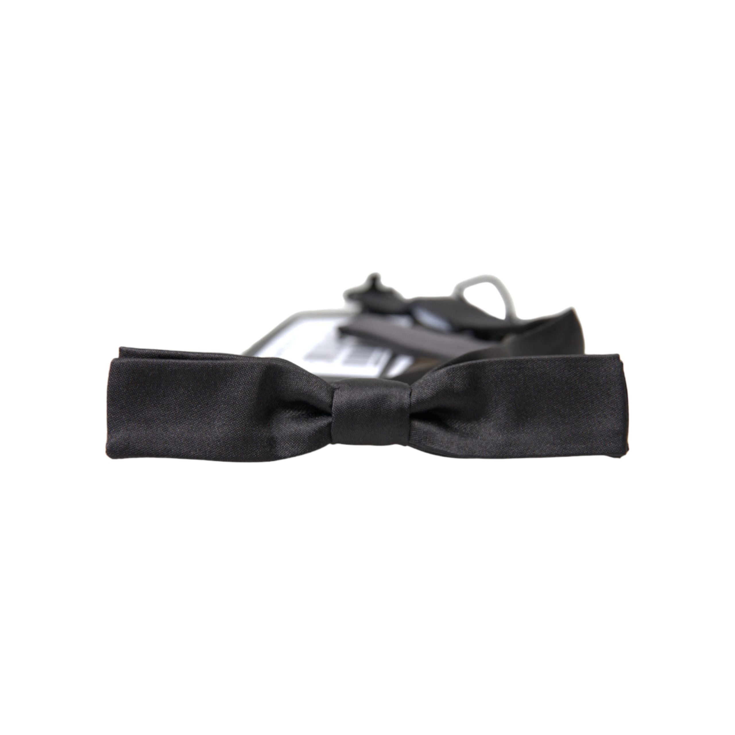 Dolce & Gabbana Dark Grey Silk Bow Tie Accessory