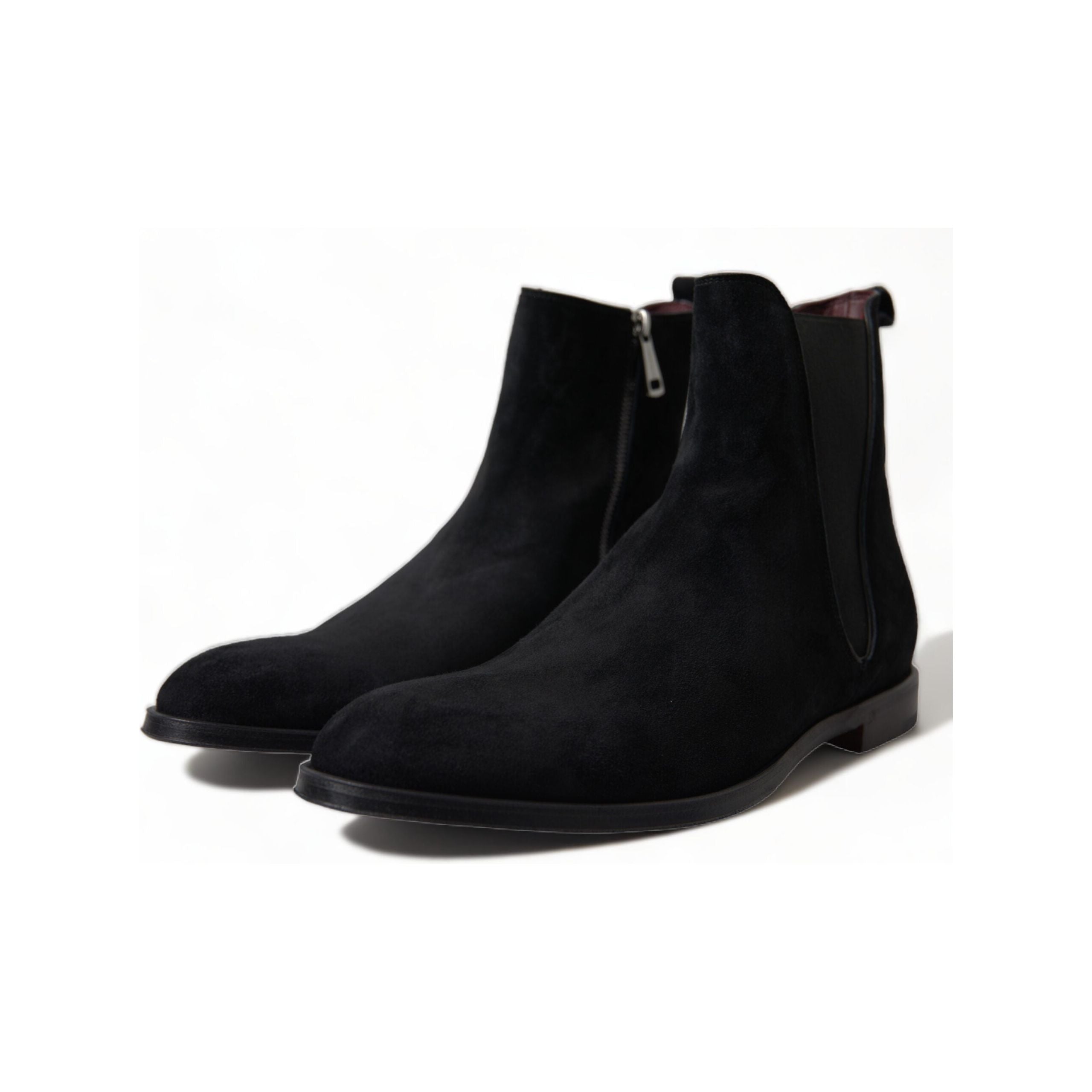 Dolce & Gabbana Black Velvet Mid-Calf Boots