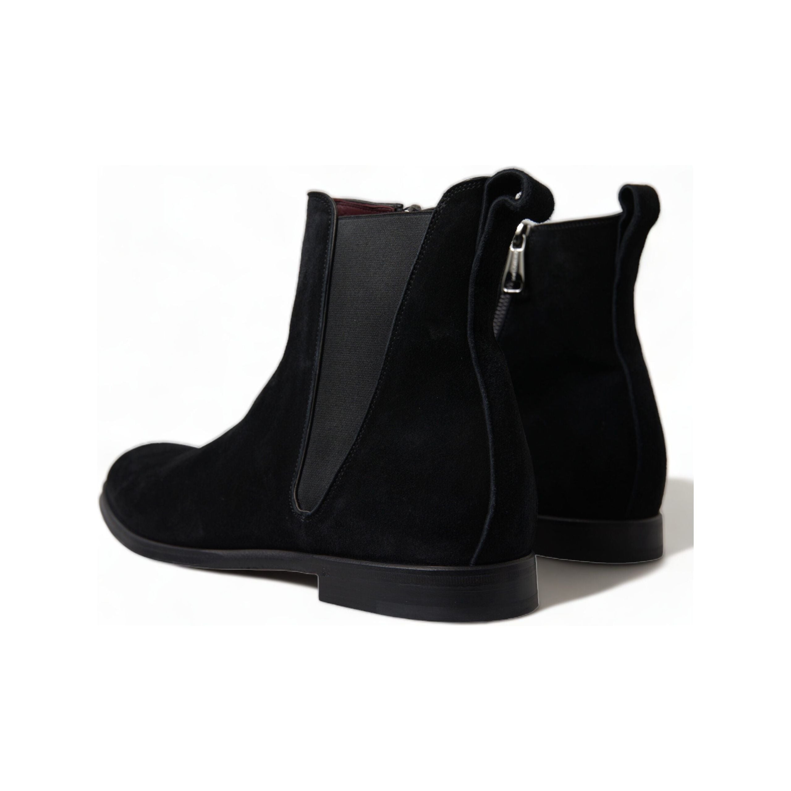 Dolce & Gabbana Black Velvet Mid-Calf Boots