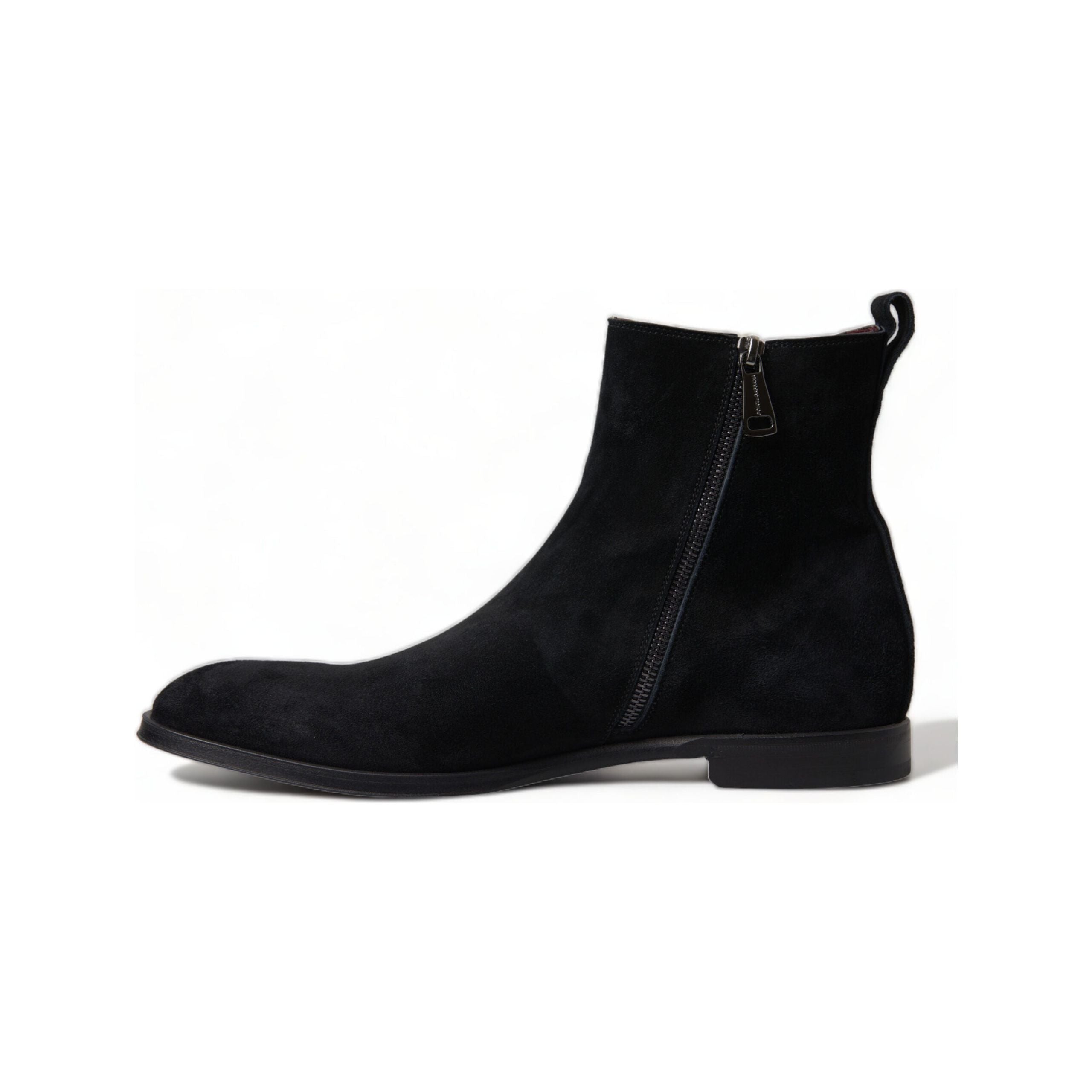 Dolce & Gabbana Black Velvet Mid-Calf Boots