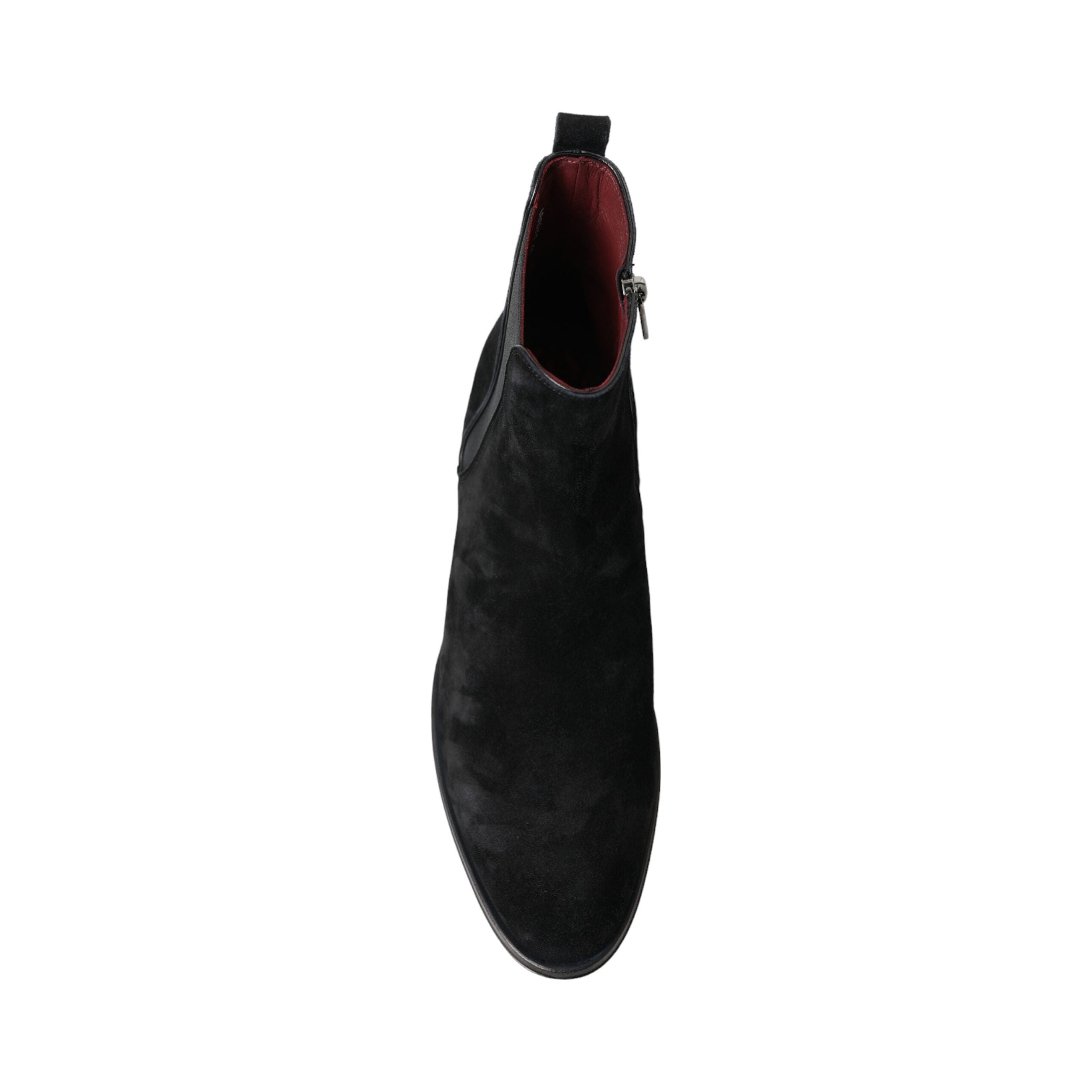 Dolce & Gabbana Black Velvet Mid-Calf Boots