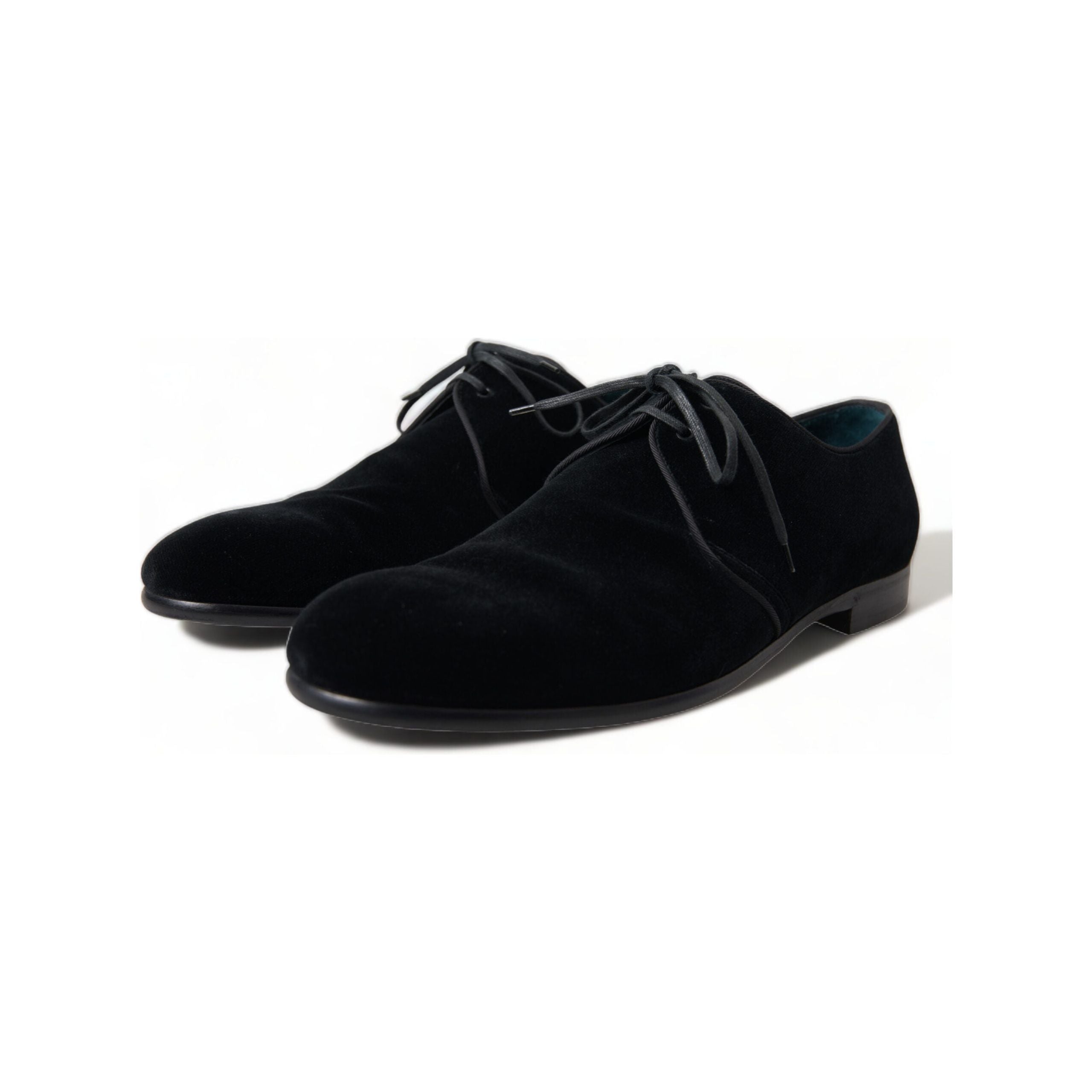 Dolce & Gabbana Black Velvet Derby Dress Shoes