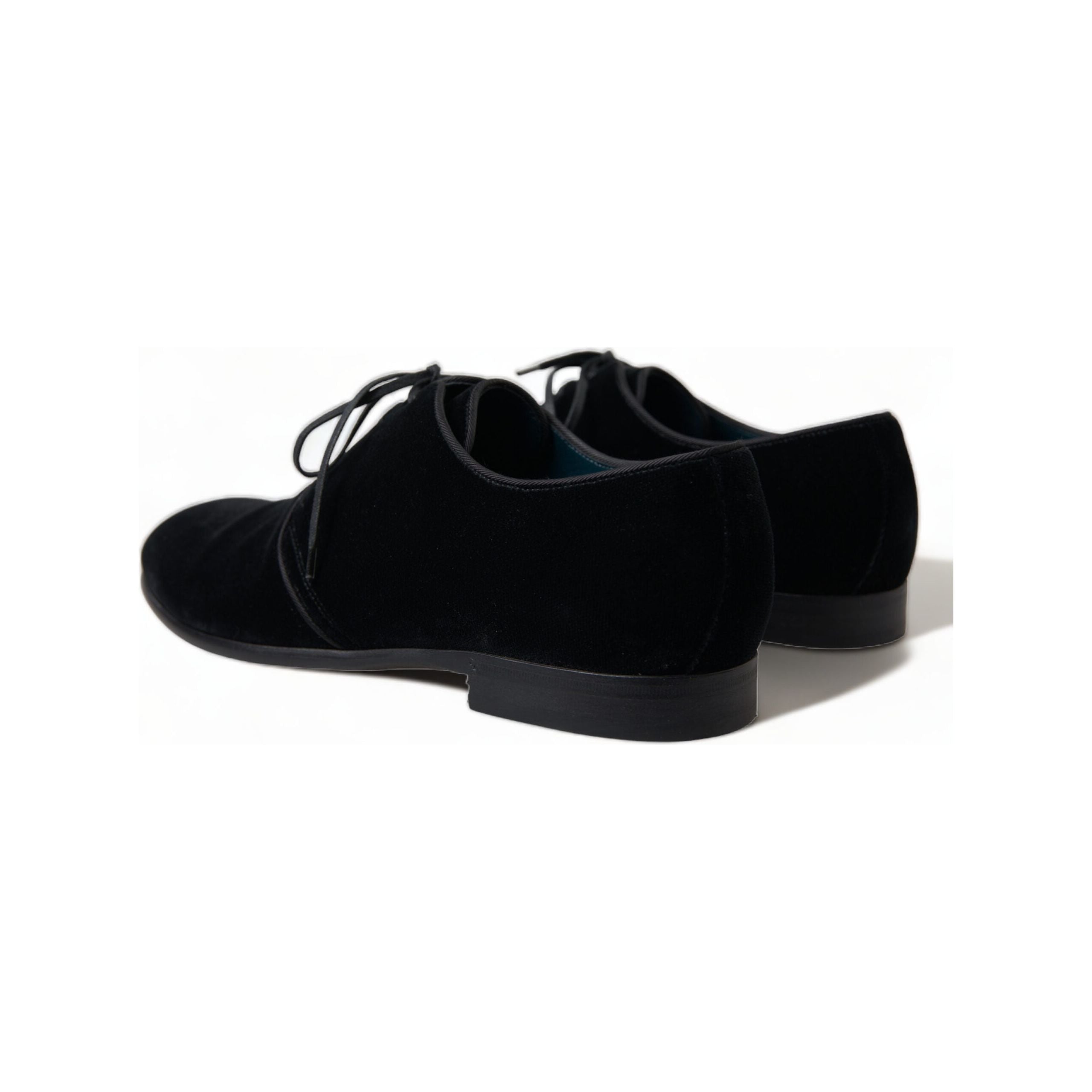 Dolce & Gabbana Black Velvet Derby Dress Shoes