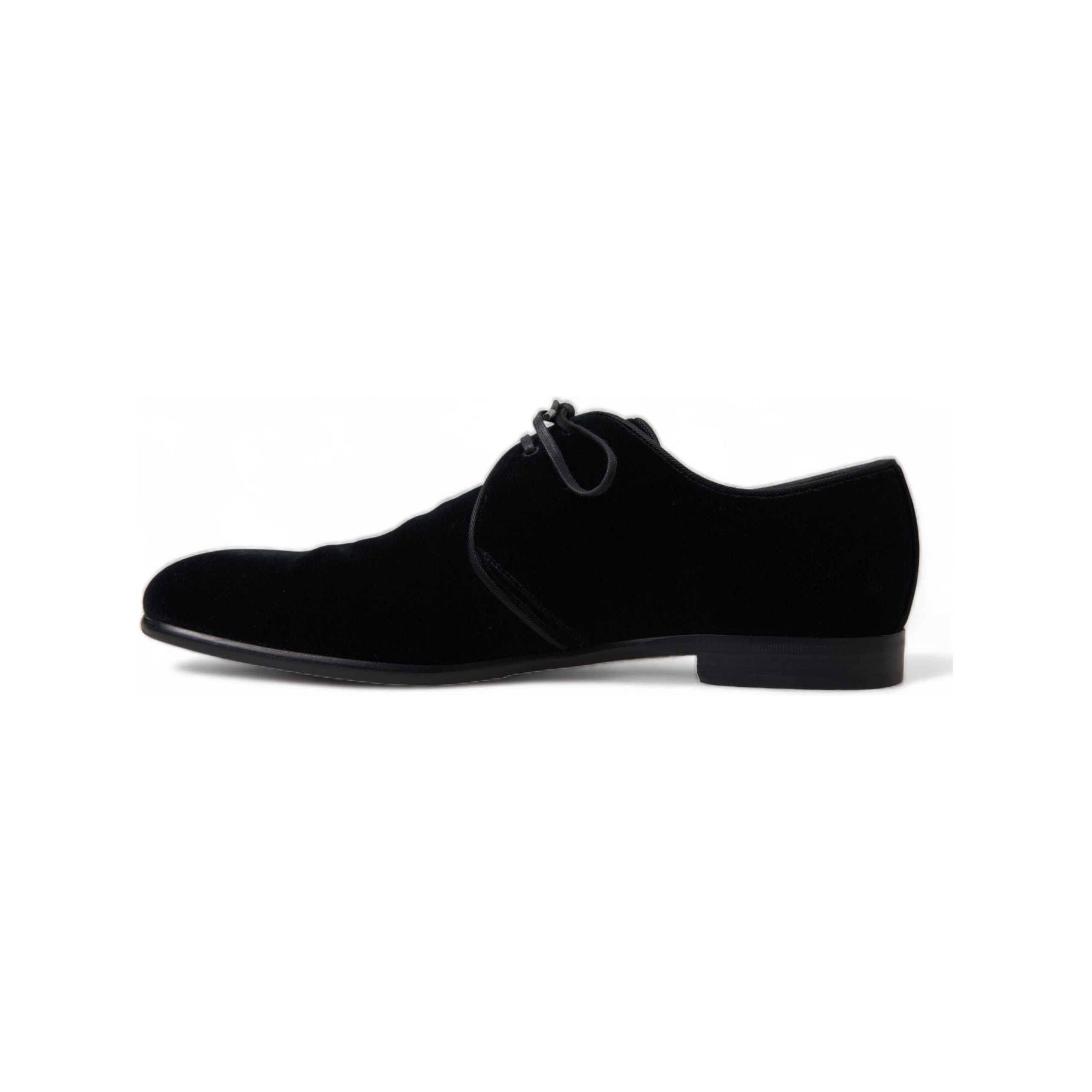 Dolce & Gabbana Black Velvet Derby Dress Shoes