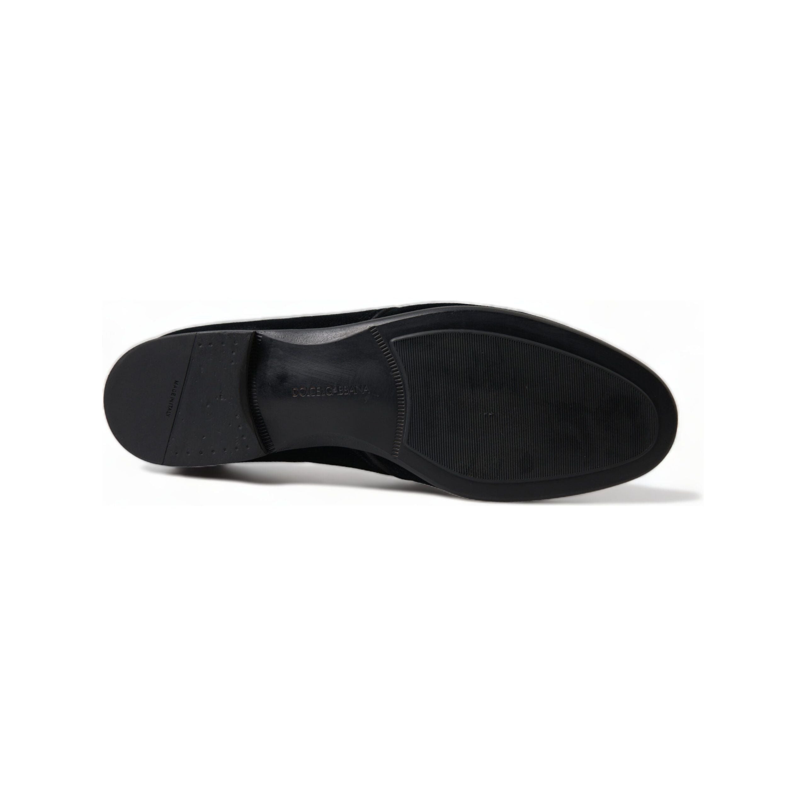 Dolce & Gabbana Black Velvet Derby Dress Shoes