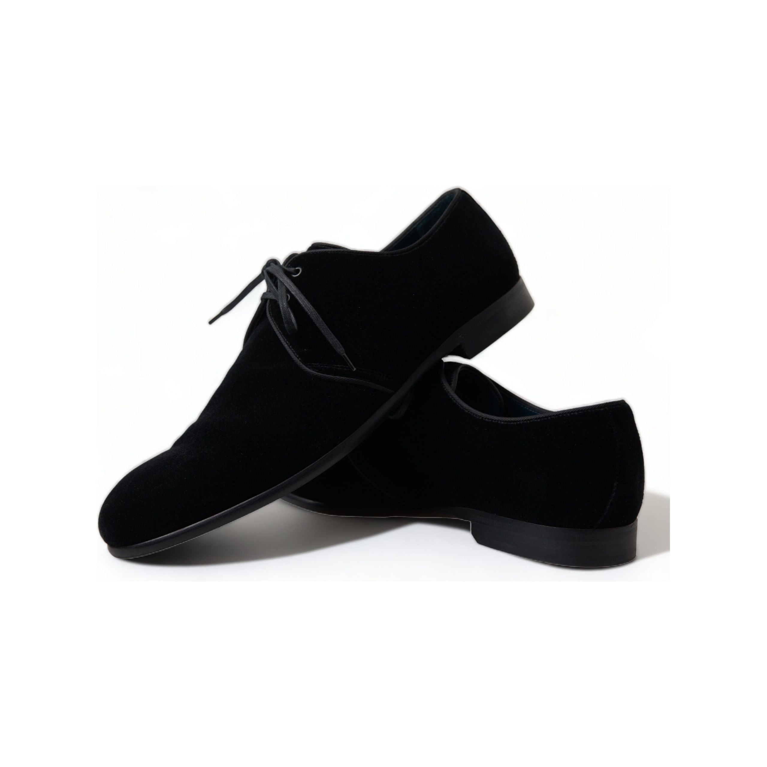 Dolce & Gabbana Black Velvet Derby Dress Shoes