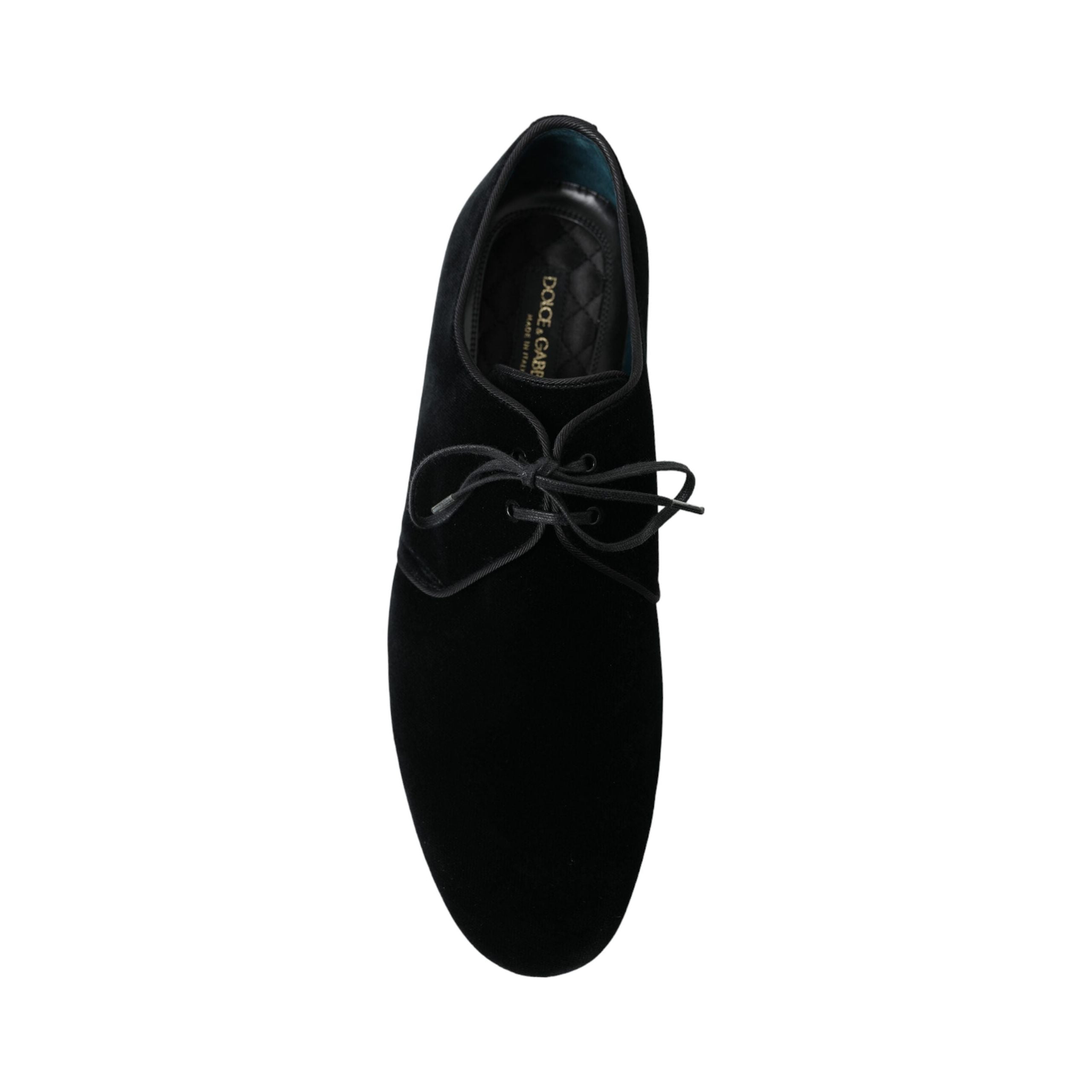 Dolce & Gabbana Black Velvet Derby Dress Shoes