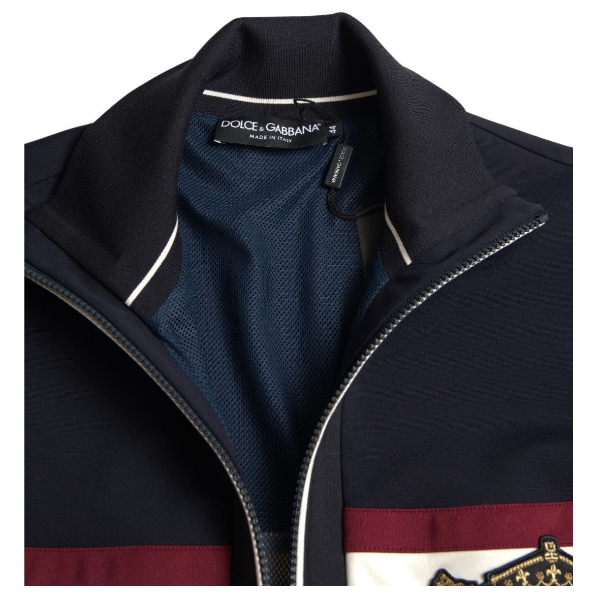 Dolce & Gabbana Blue Wool Zip Cardigan Sweater