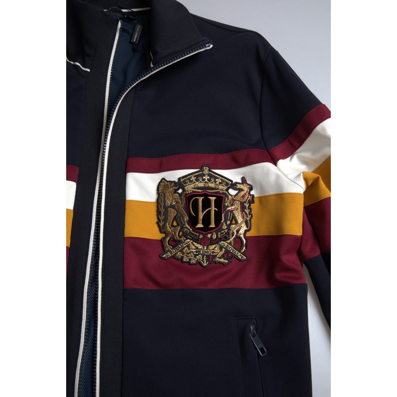 Dolce & Gabbana Blue Wool Zip Cardigan Sweater