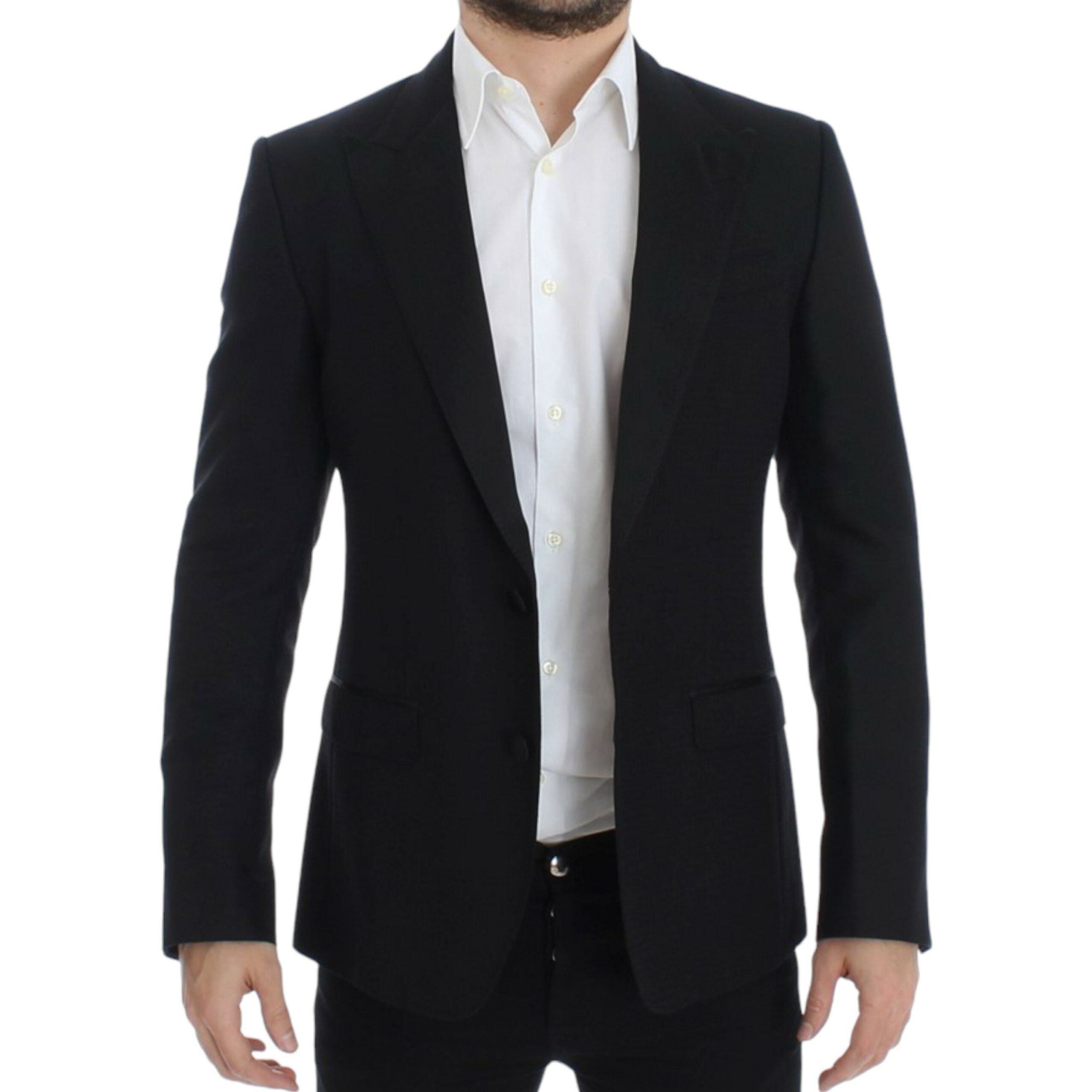 Dolce & Gabbana Black Silk Blend Sicilia Blazer