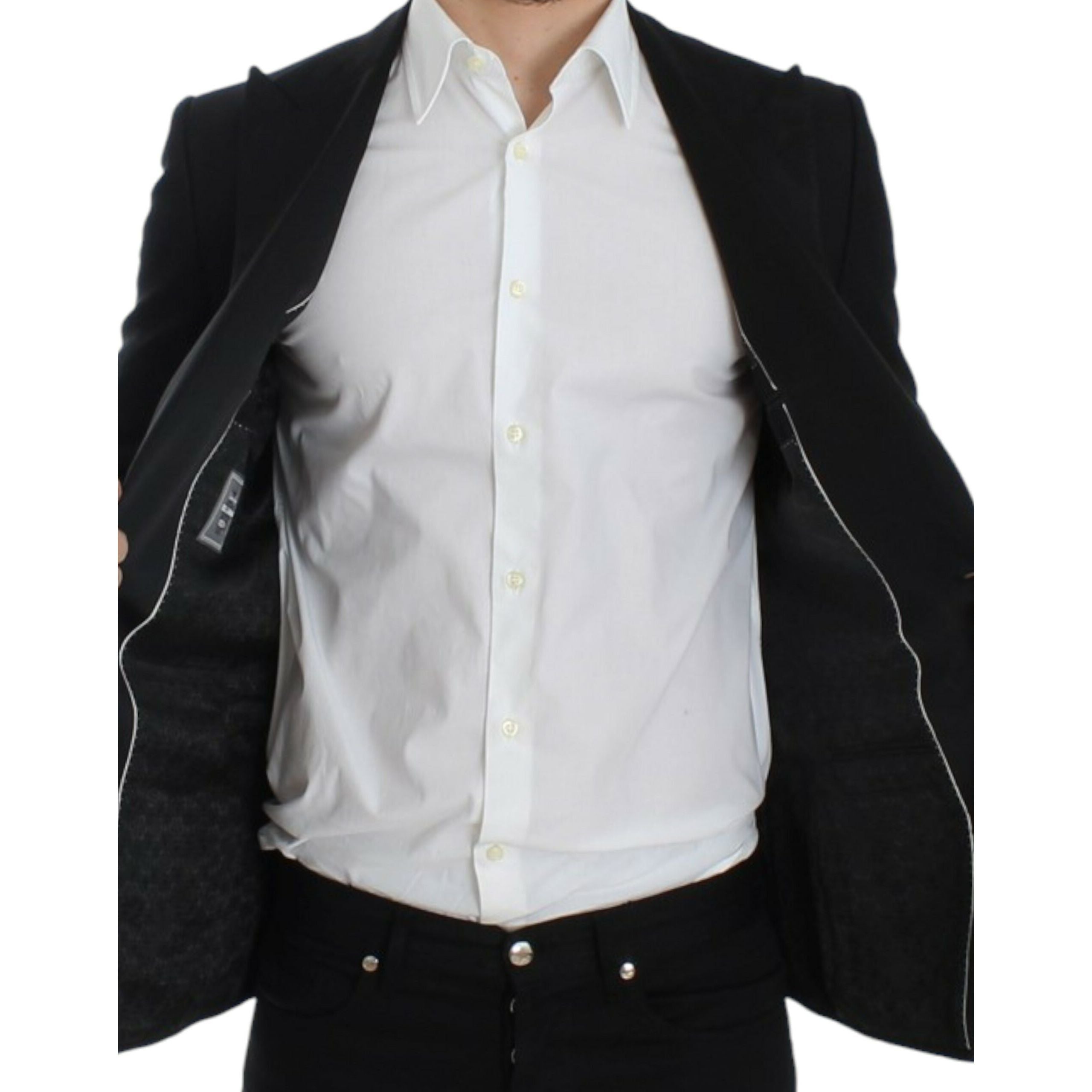Dolce & Gabbana Black Silk Blend Sicilia Blazer