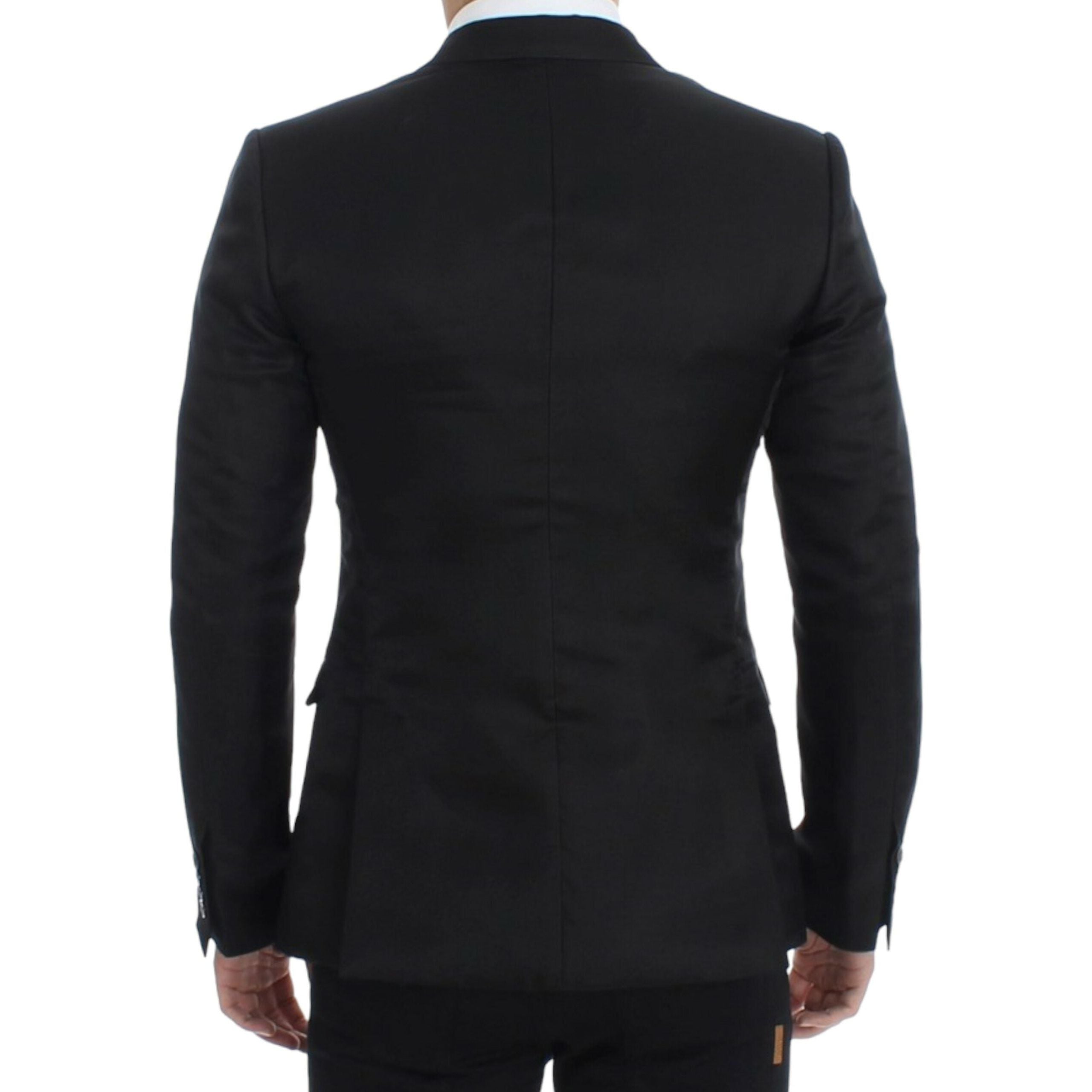 Dolce & Gabbana Black Silk Blend Two-Button Blazer