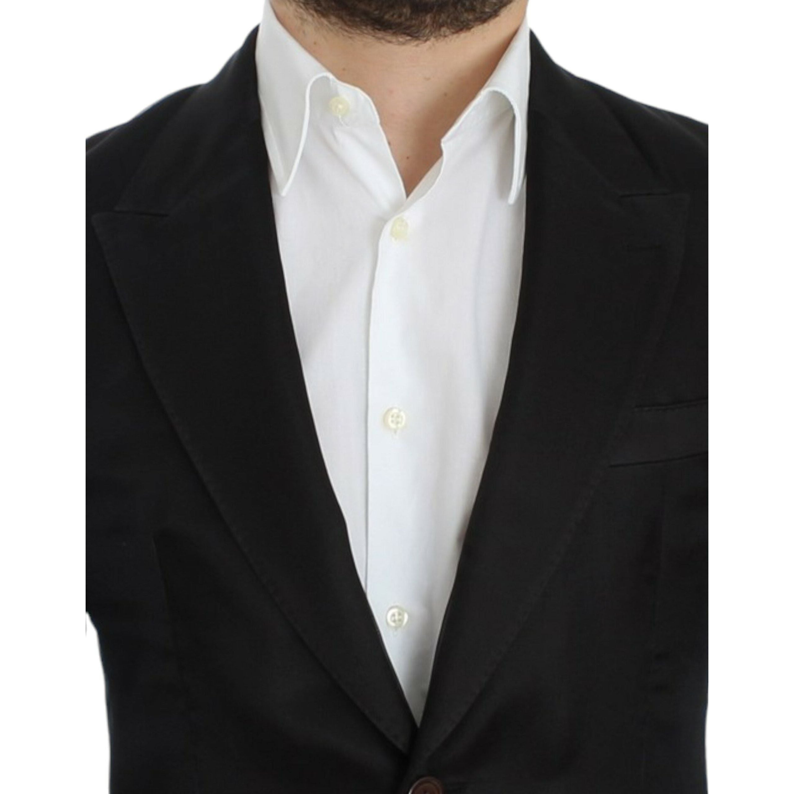 Dolce & Gabbana Black Silk Blend Two-Button Blazer