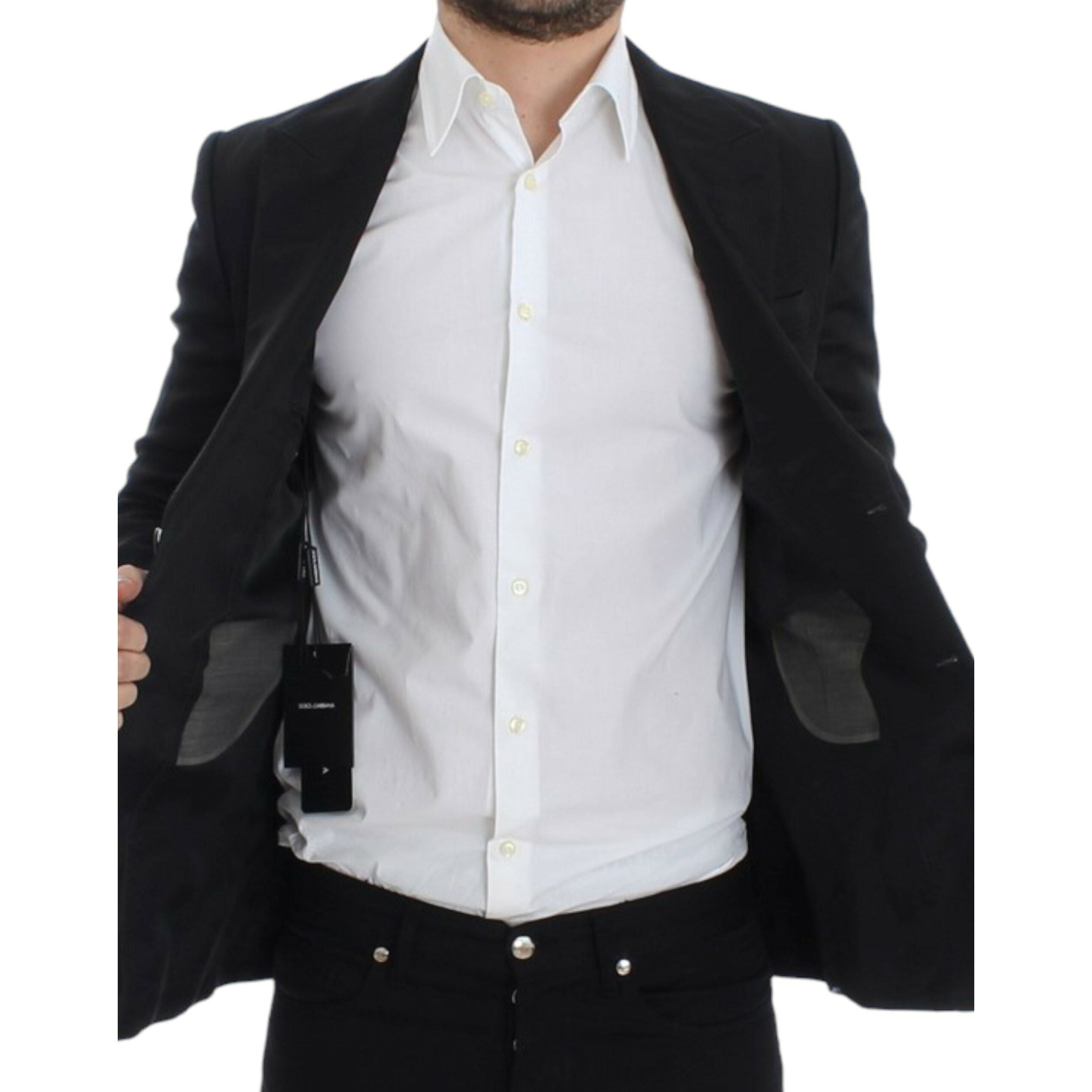 Dolce & Gabbana Black Silk Blend Two-Button Blazer
