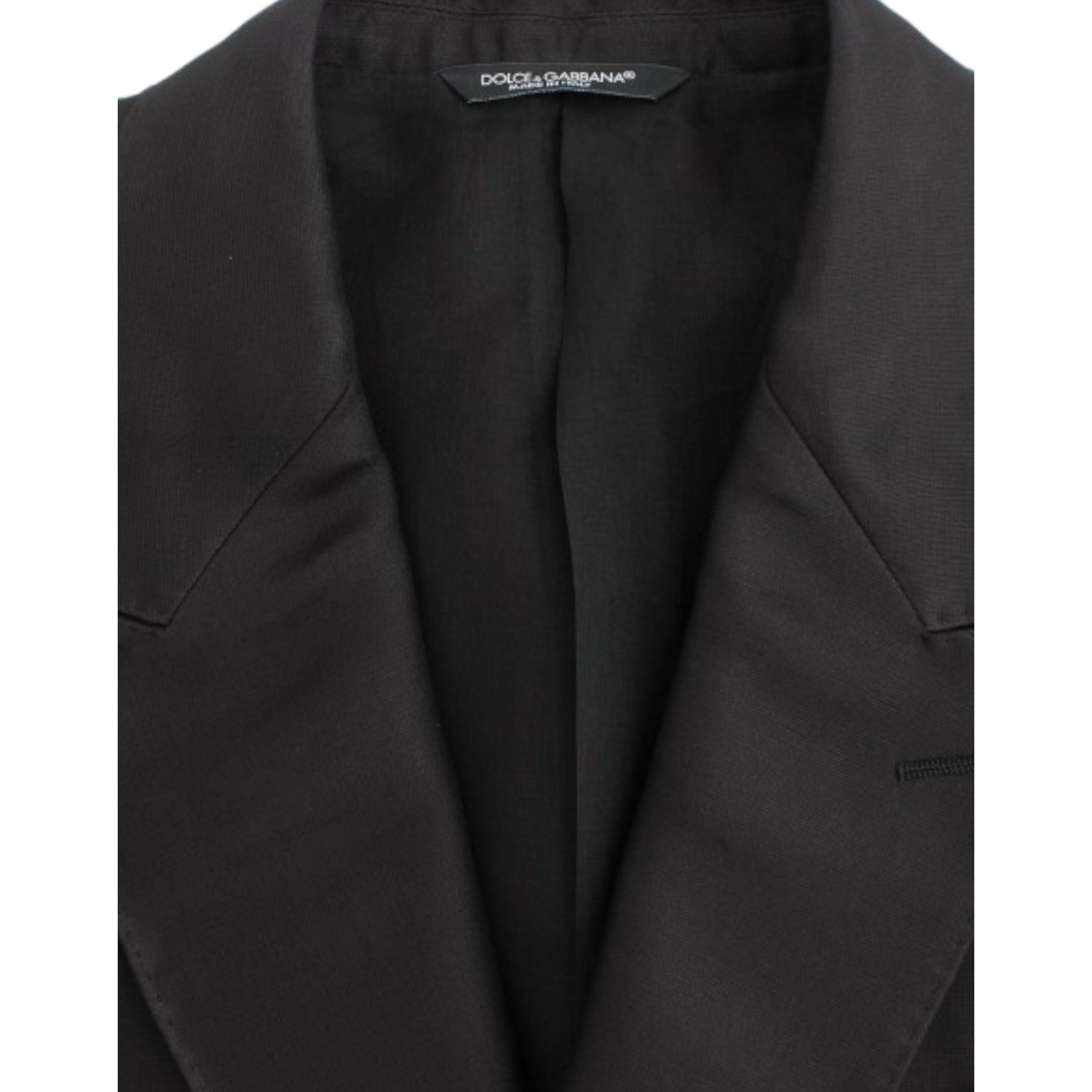 Dolce & Gabbana Black Silk Blend Two-Button Blazer