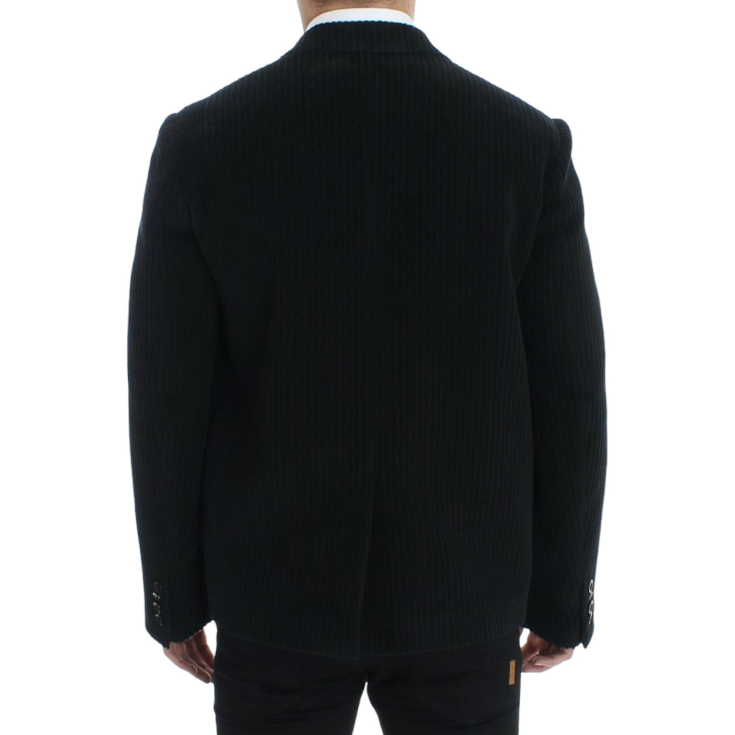 Dolce & Gabbana Black Wool Martini Blazer Jacket Luxe