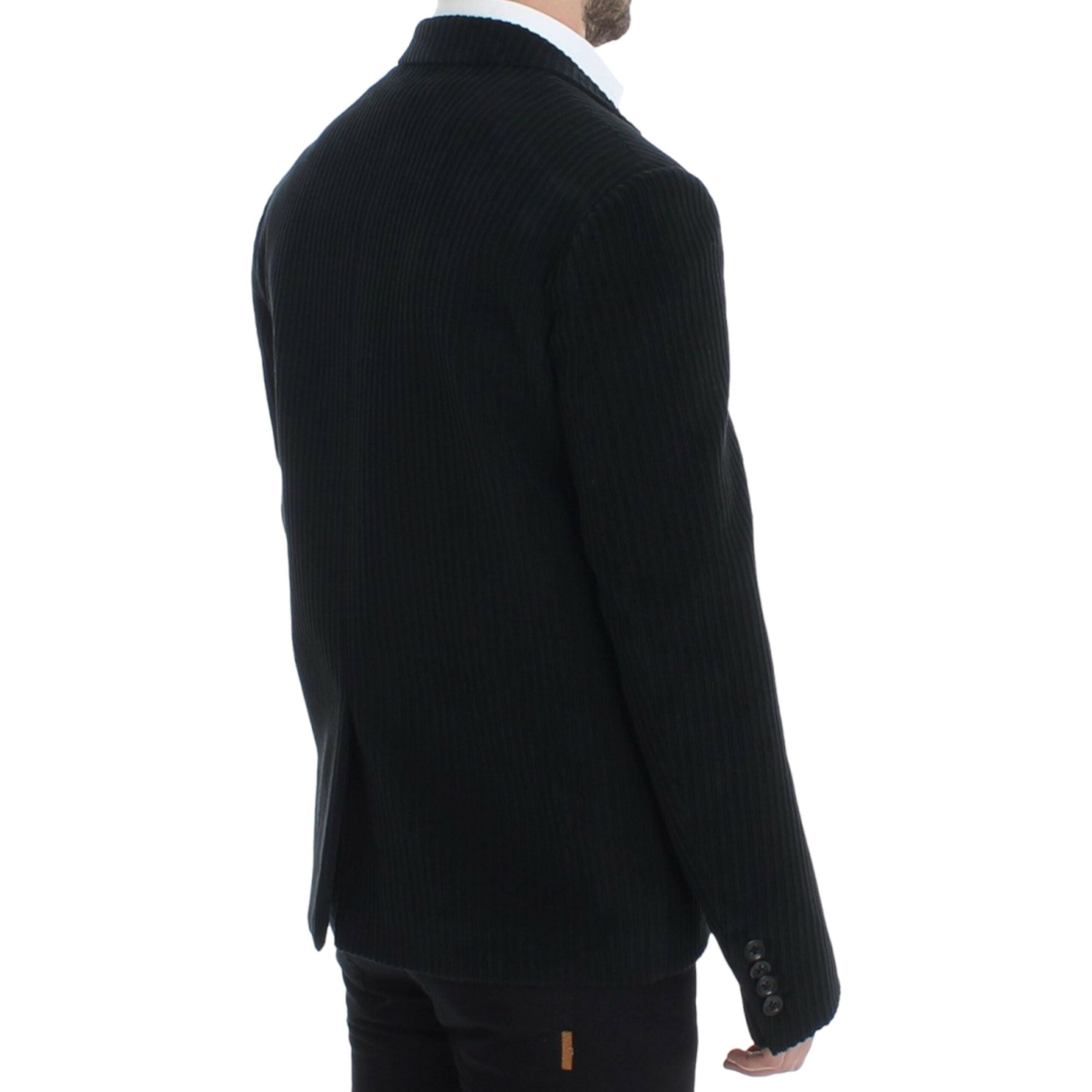 Dolce & Gabbana Black Wool Martini Blazer Jacket Luxe