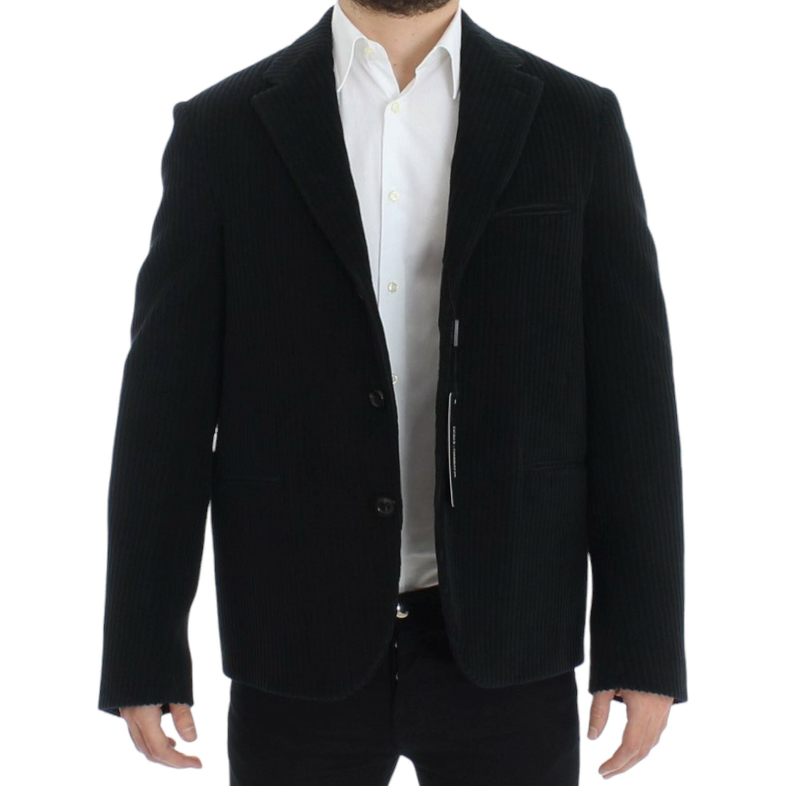 Dolce & Gabbana Black Wool Martini Blazer Jacket Luxe