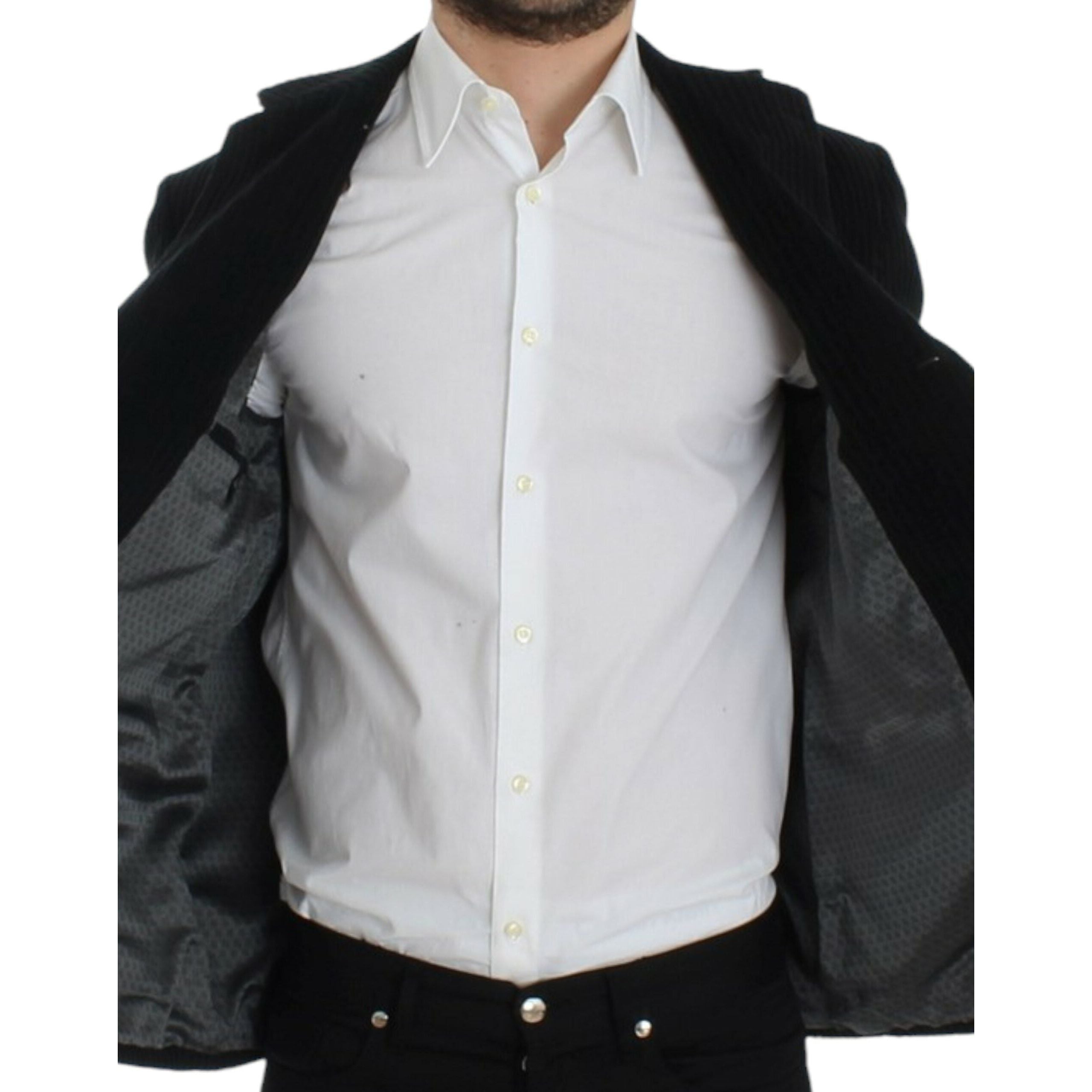 Dolce & Gabbana Black Wool Martini Blazer Jacket Luxe