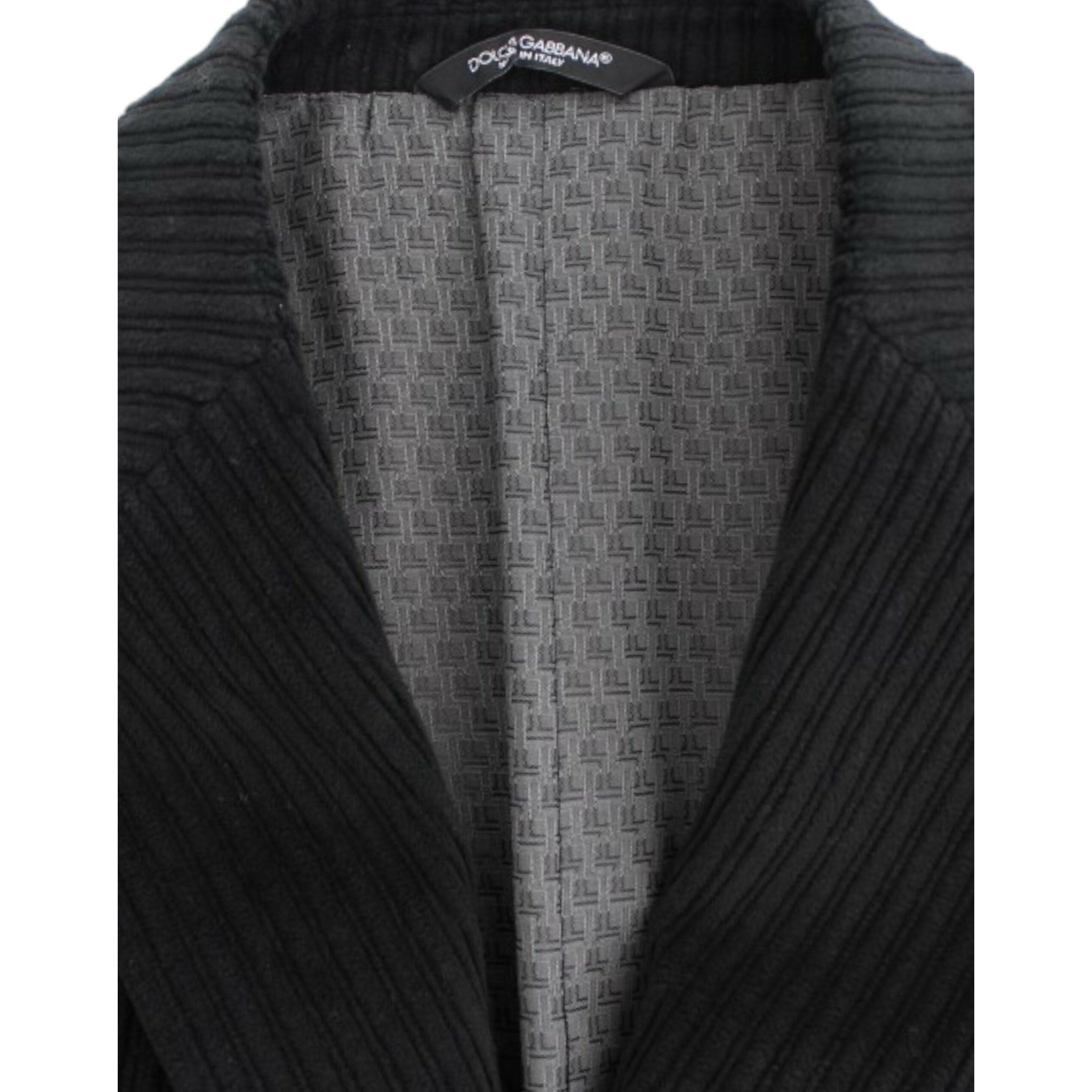 Dolce & Gabbana Black Wool Martini Blazer Jacket Luxe