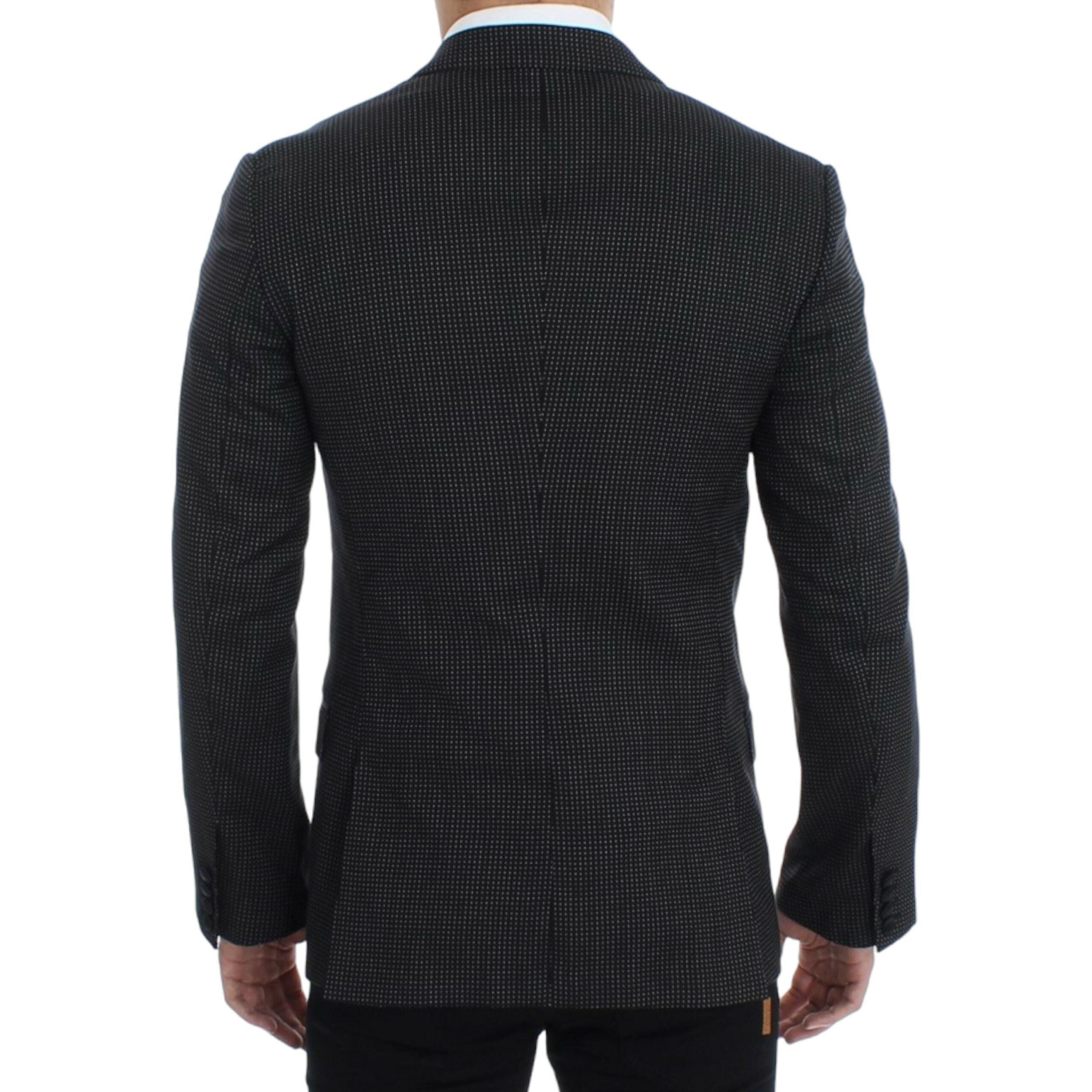 Dolce & Gabbana Black Wool Blend Slim Fit Blazer
