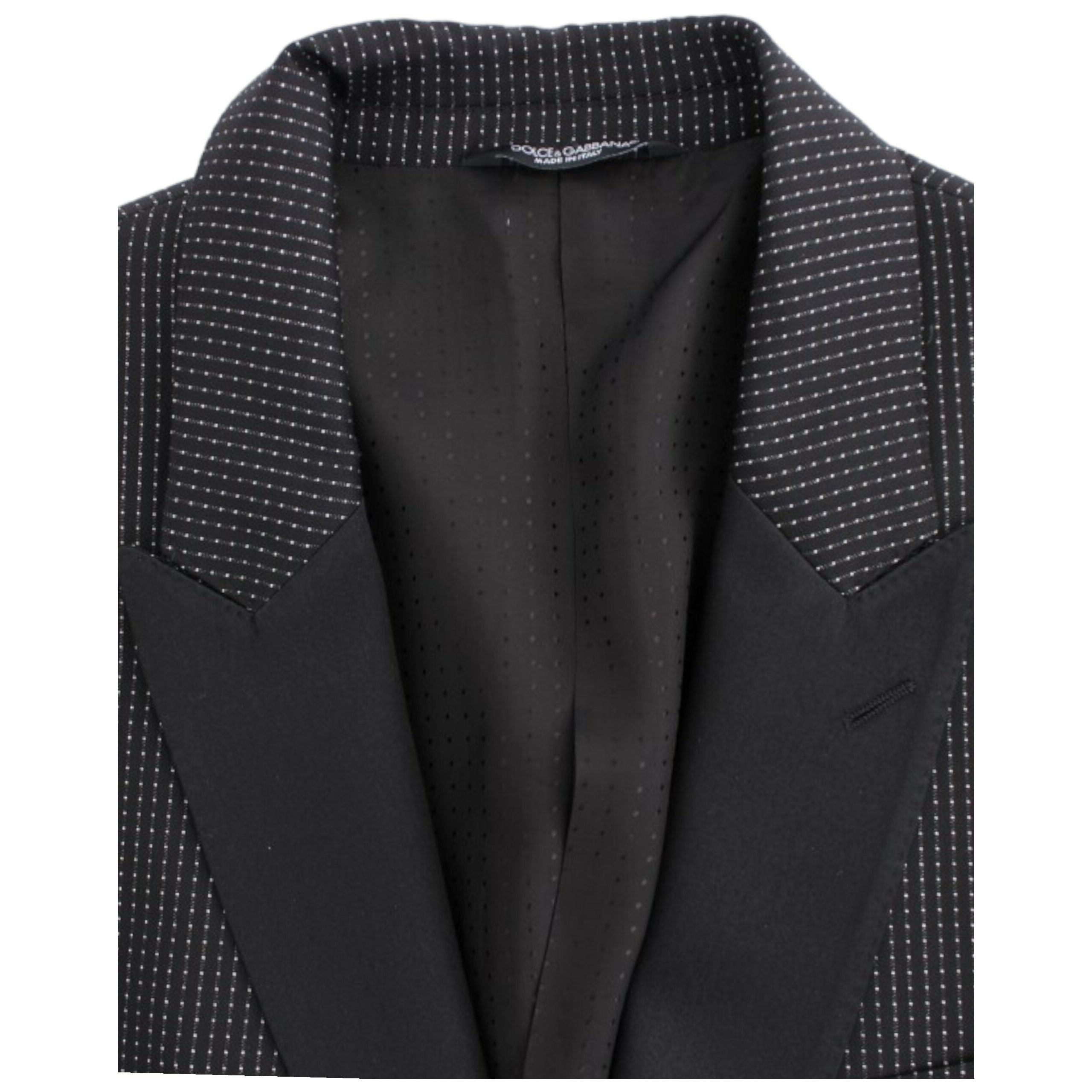 Dolce & Gabbana Black Wool Blend Slim Fit Blazer