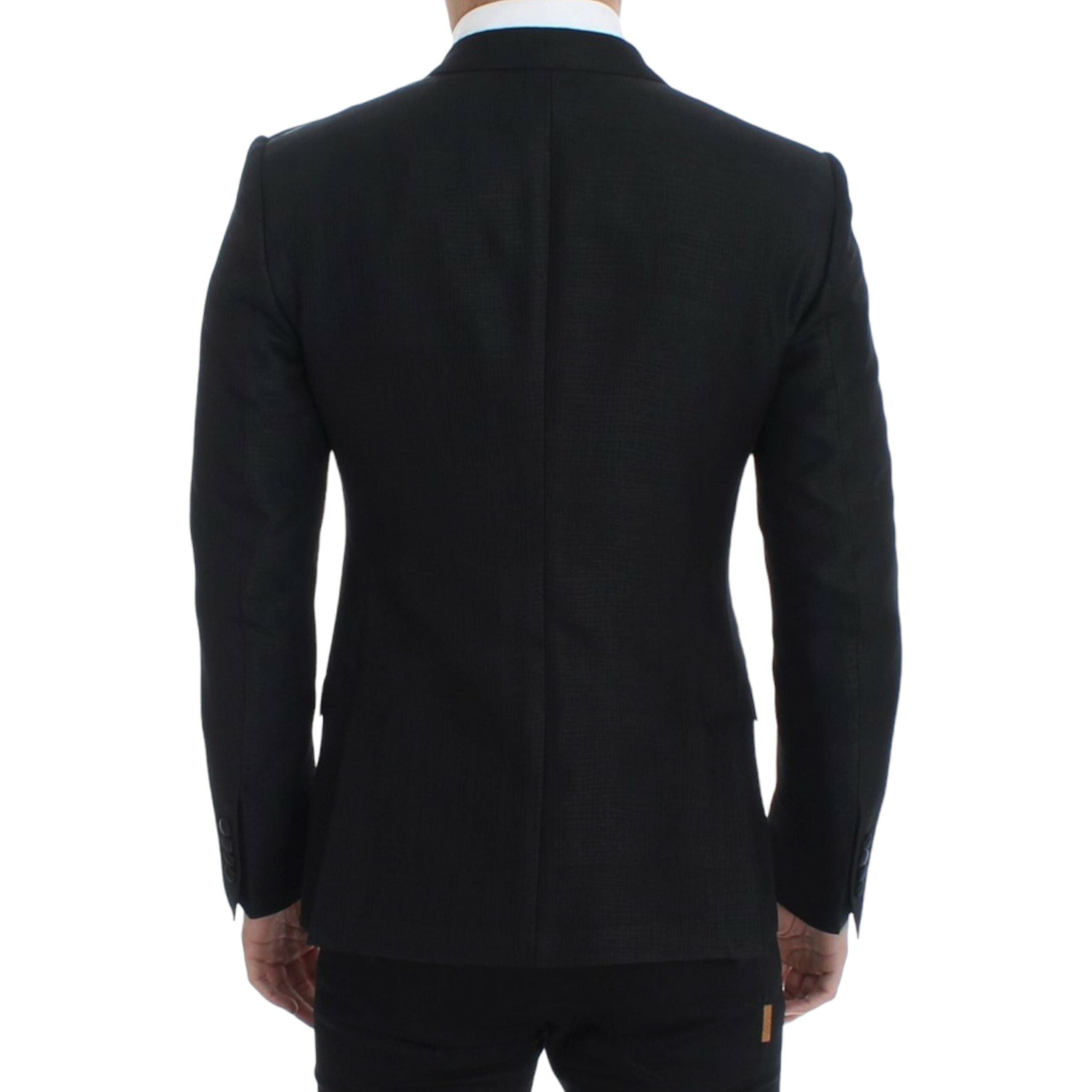 Dolce & Gabbana Black Wool Elegant Martini Blazer Jacket
