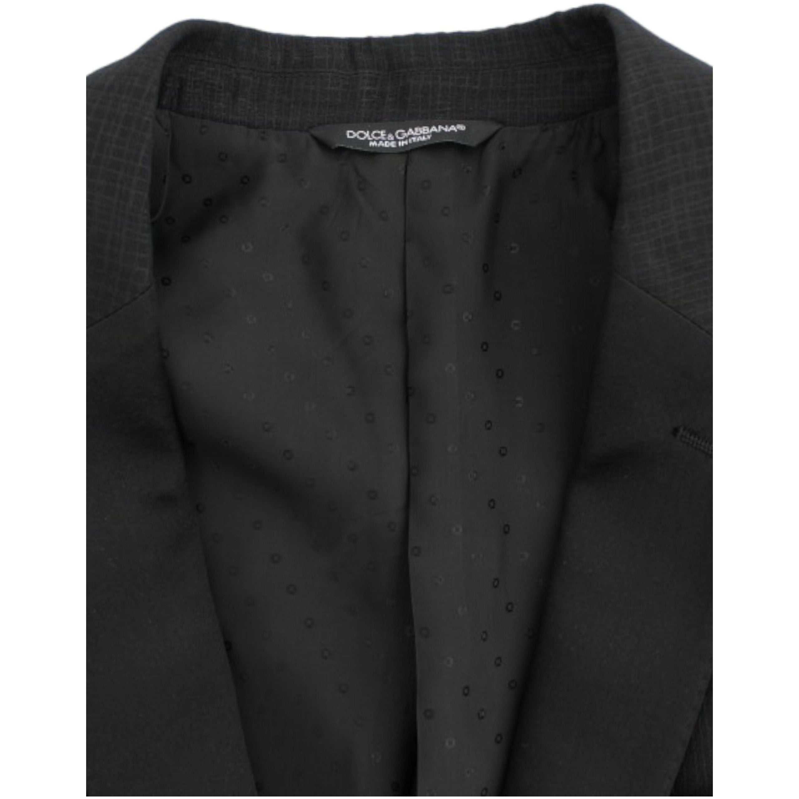 Dolce & Gabbana Black Wool Elegant Martini Blazer Jacket