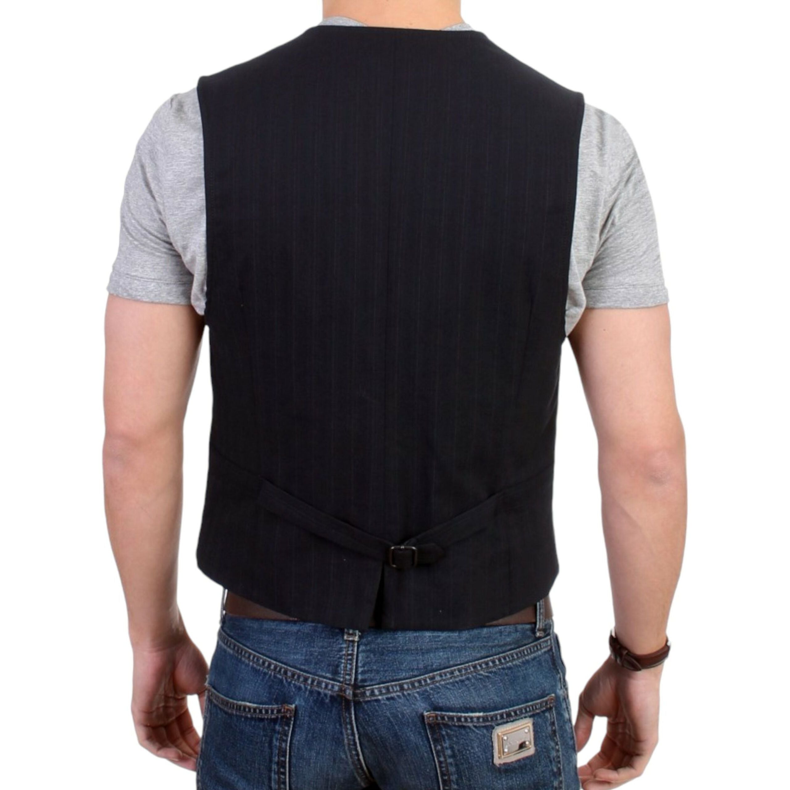 Costume National Black Cotton Blend Casual Vest