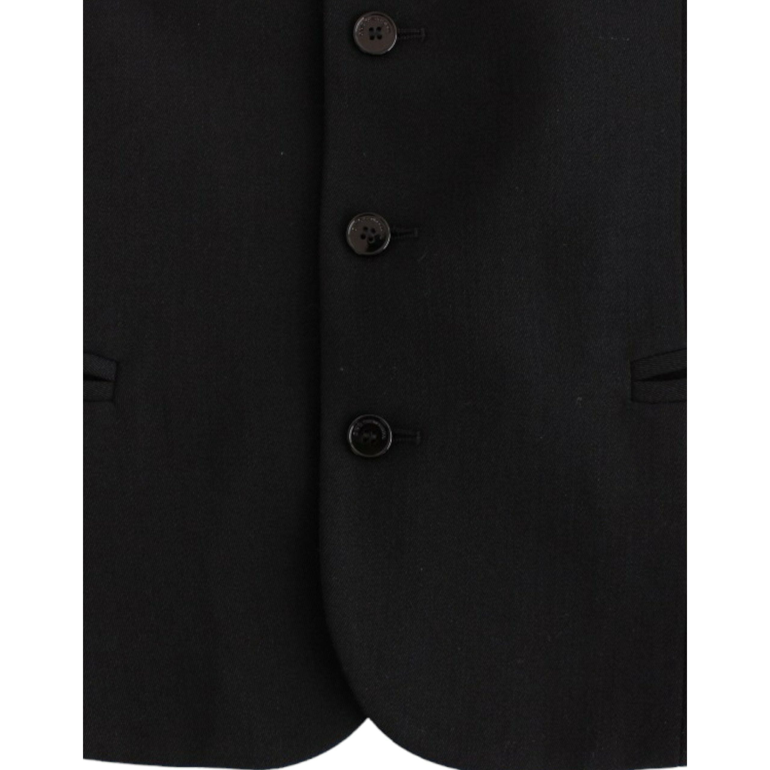 Costume National Black Wool Blend Casual Vest