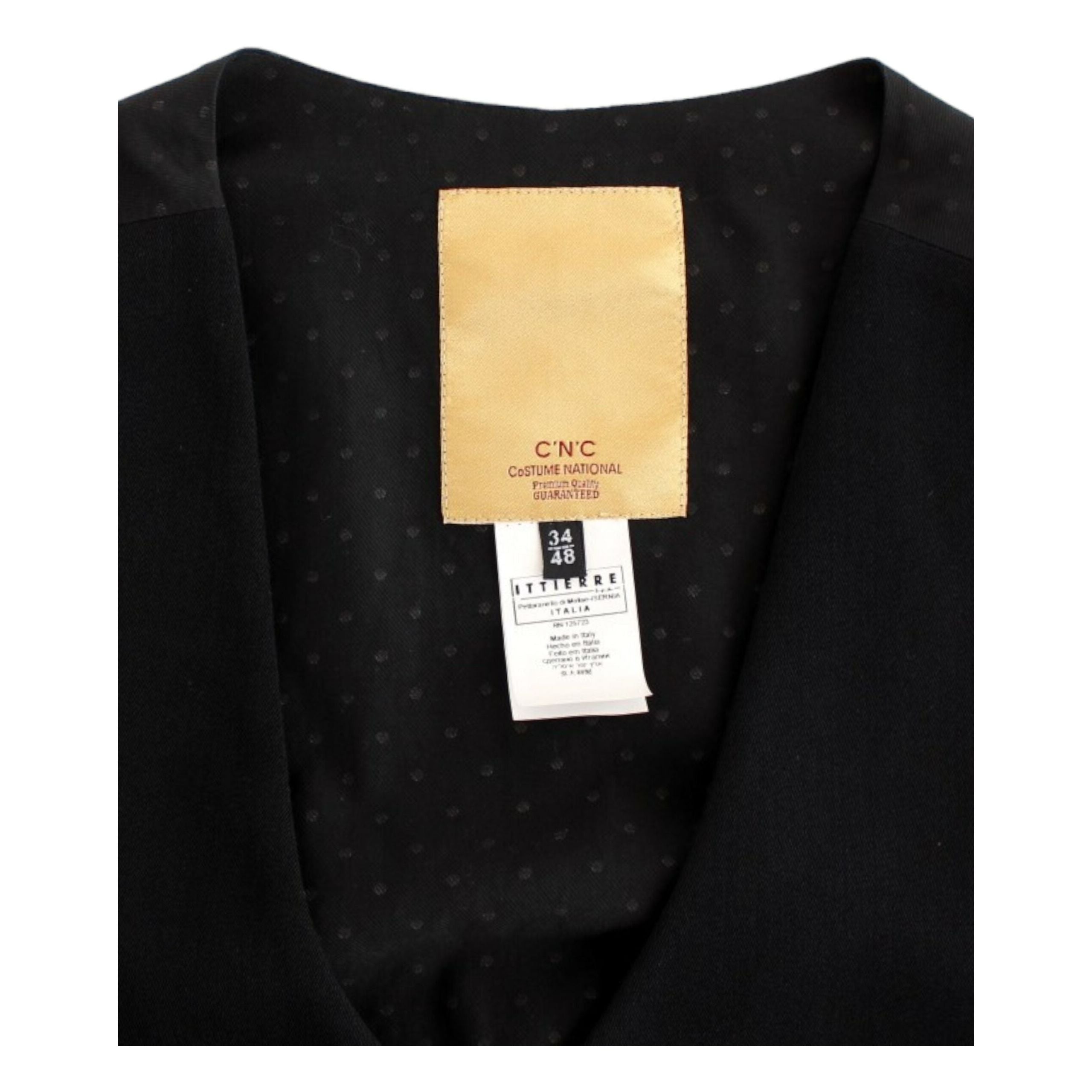 Costume National Black Wool Blend Casual Vest