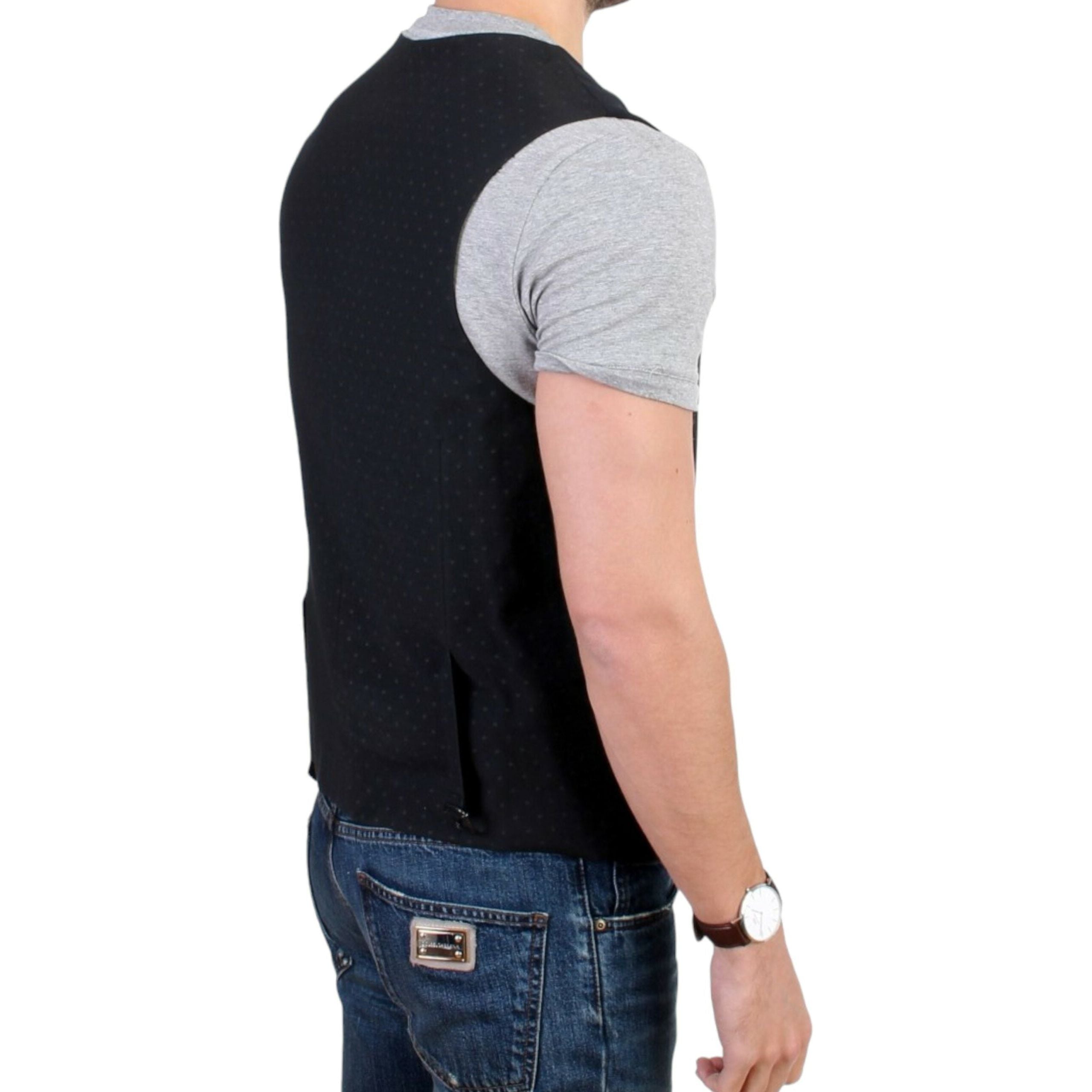 Costume National Black Wool Blend Casual Vest