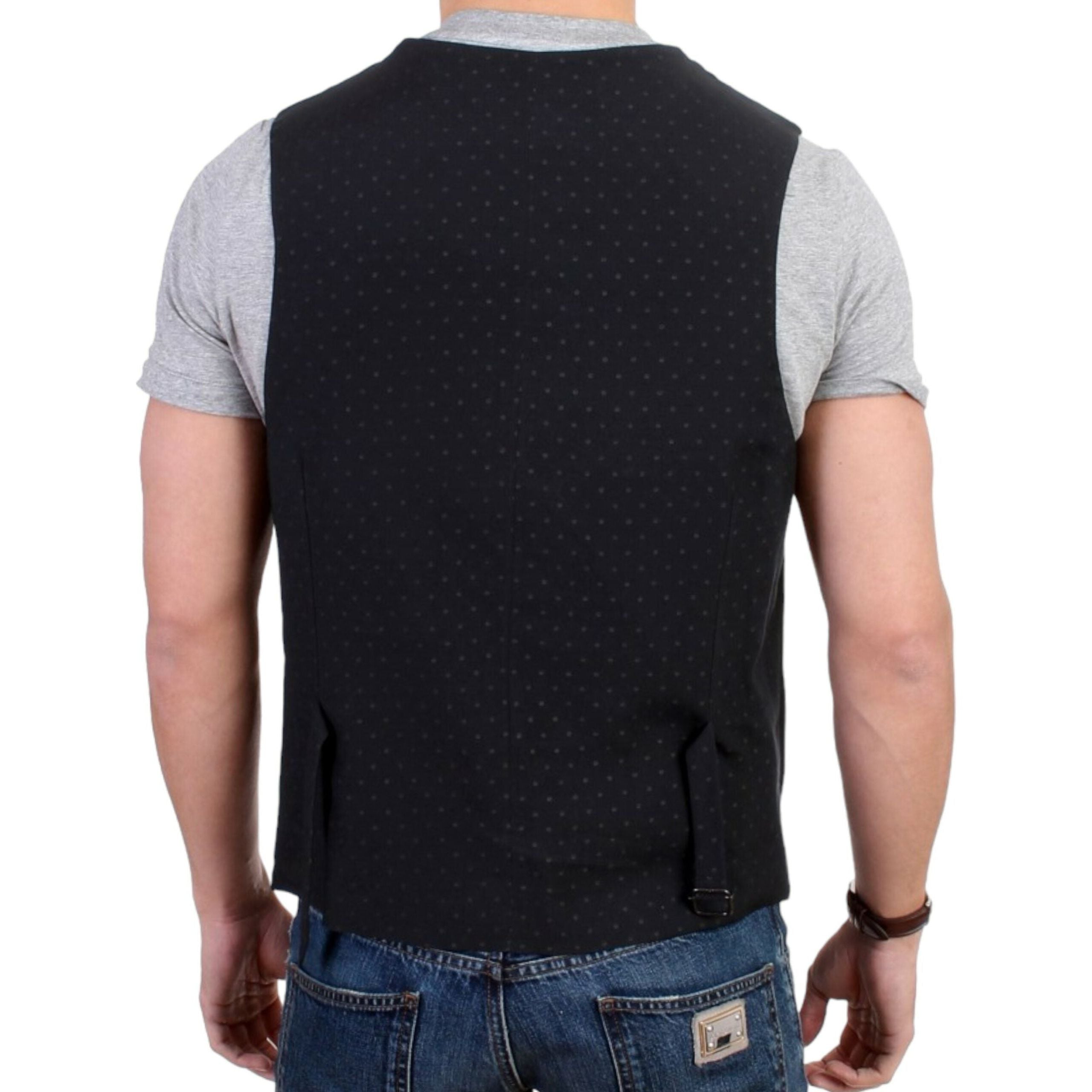 Costume National Black Wool Blend Casual Vest