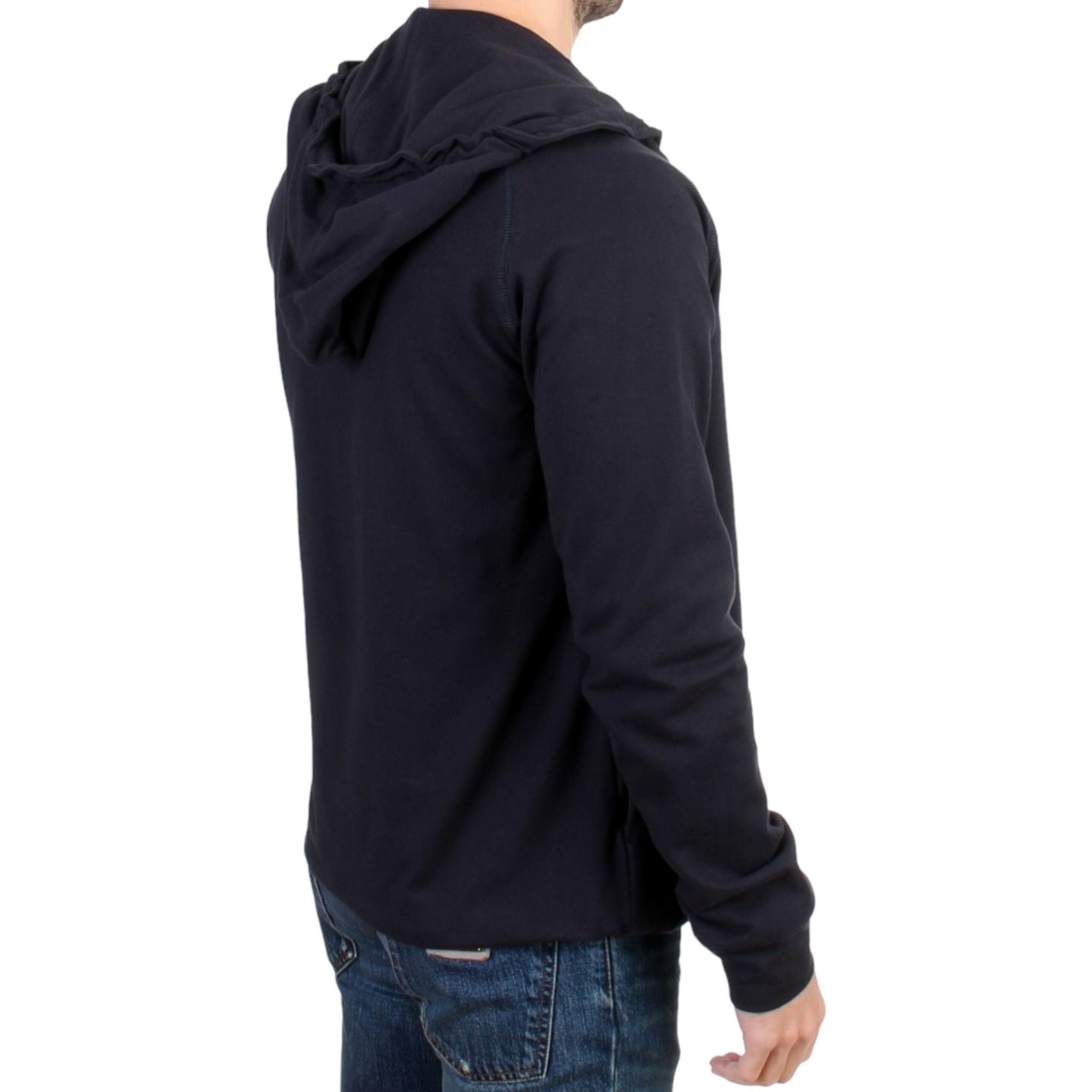Costume National Elegant Blue Cotton Hooded Sweater