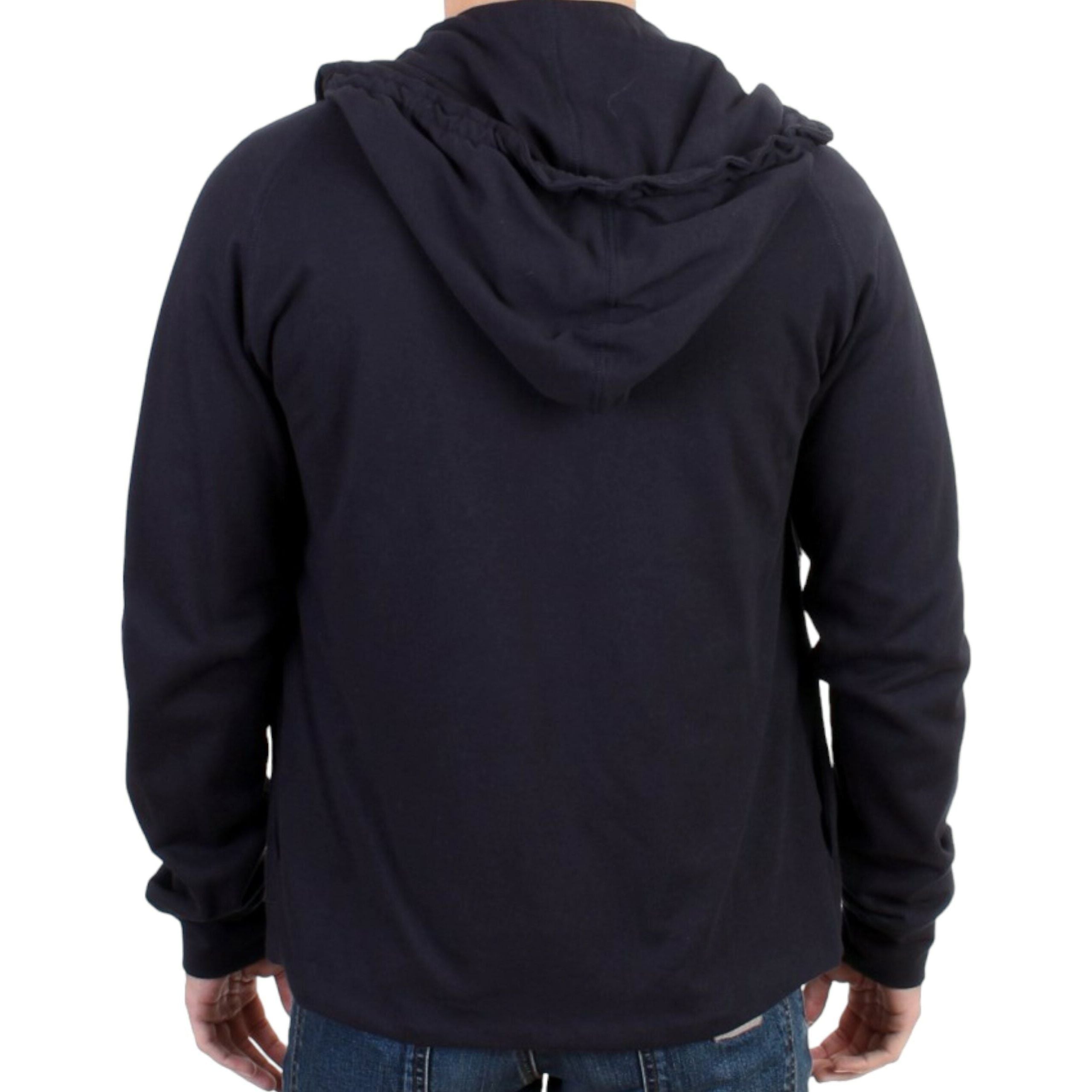 Costume National Elegant Blue Cotton Hooded Sweater