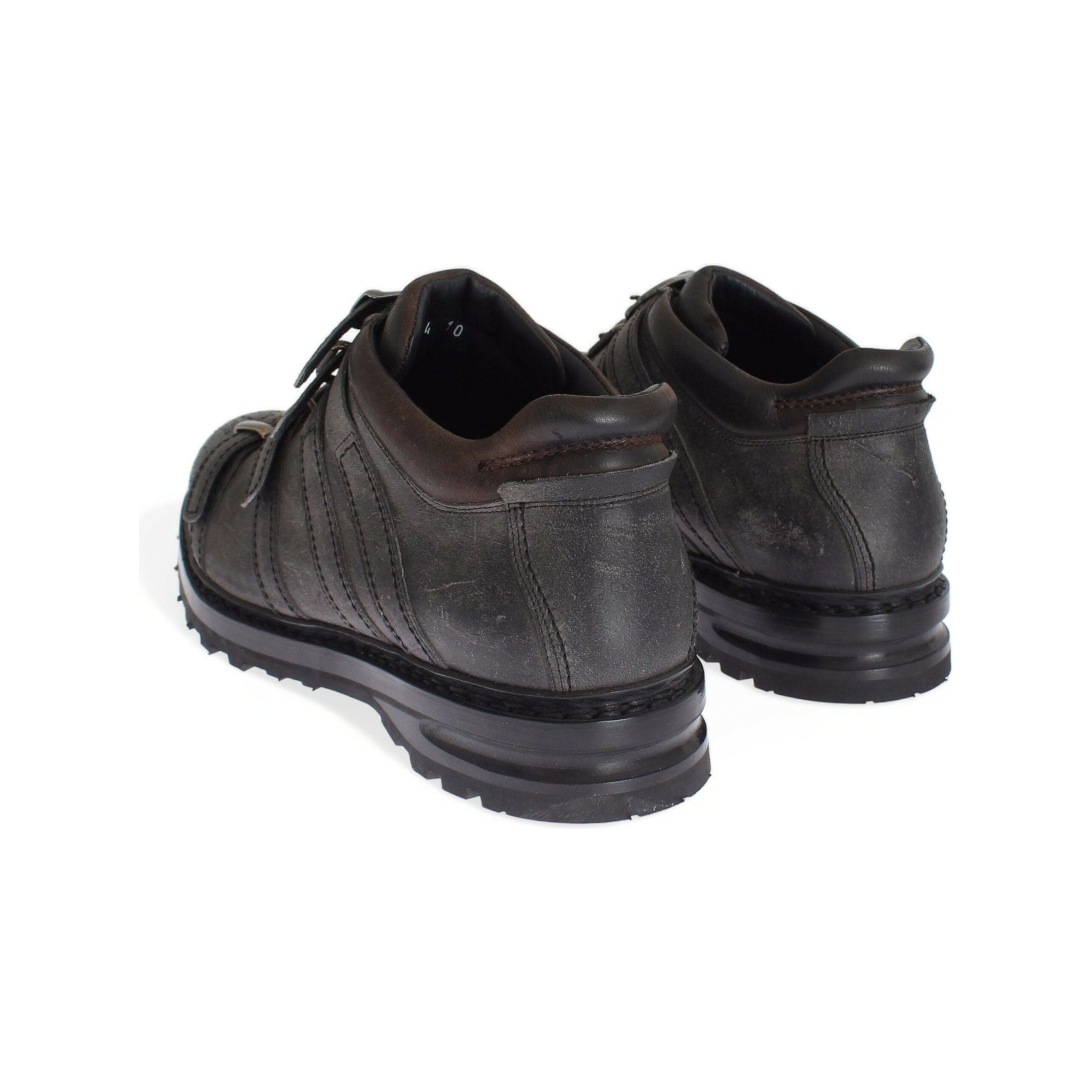 Dolce & Gabbana Gray Calfskin Leather Ankle Boots