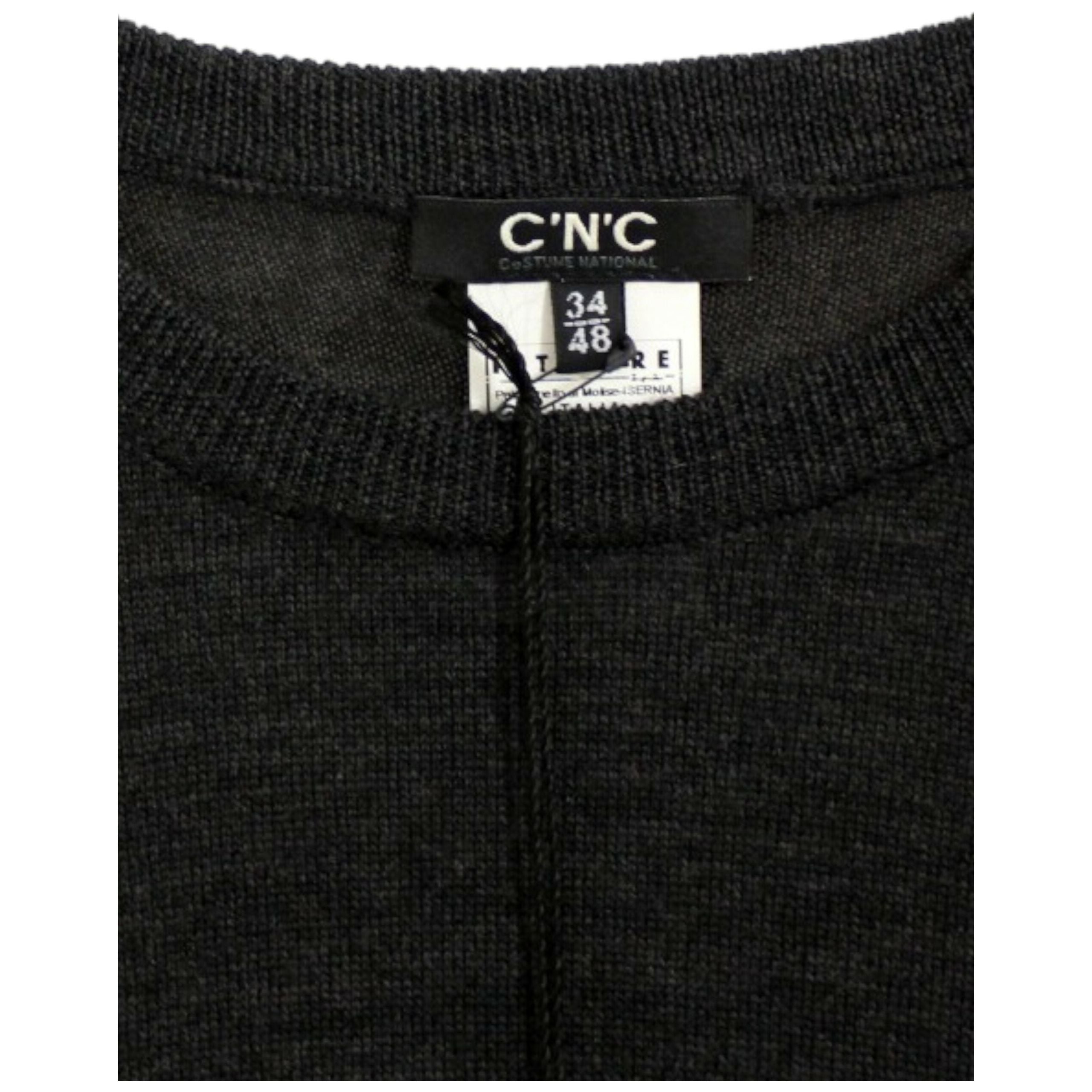 Costume National Elegant Gray Cashmere Crewneck Sweater Pullover