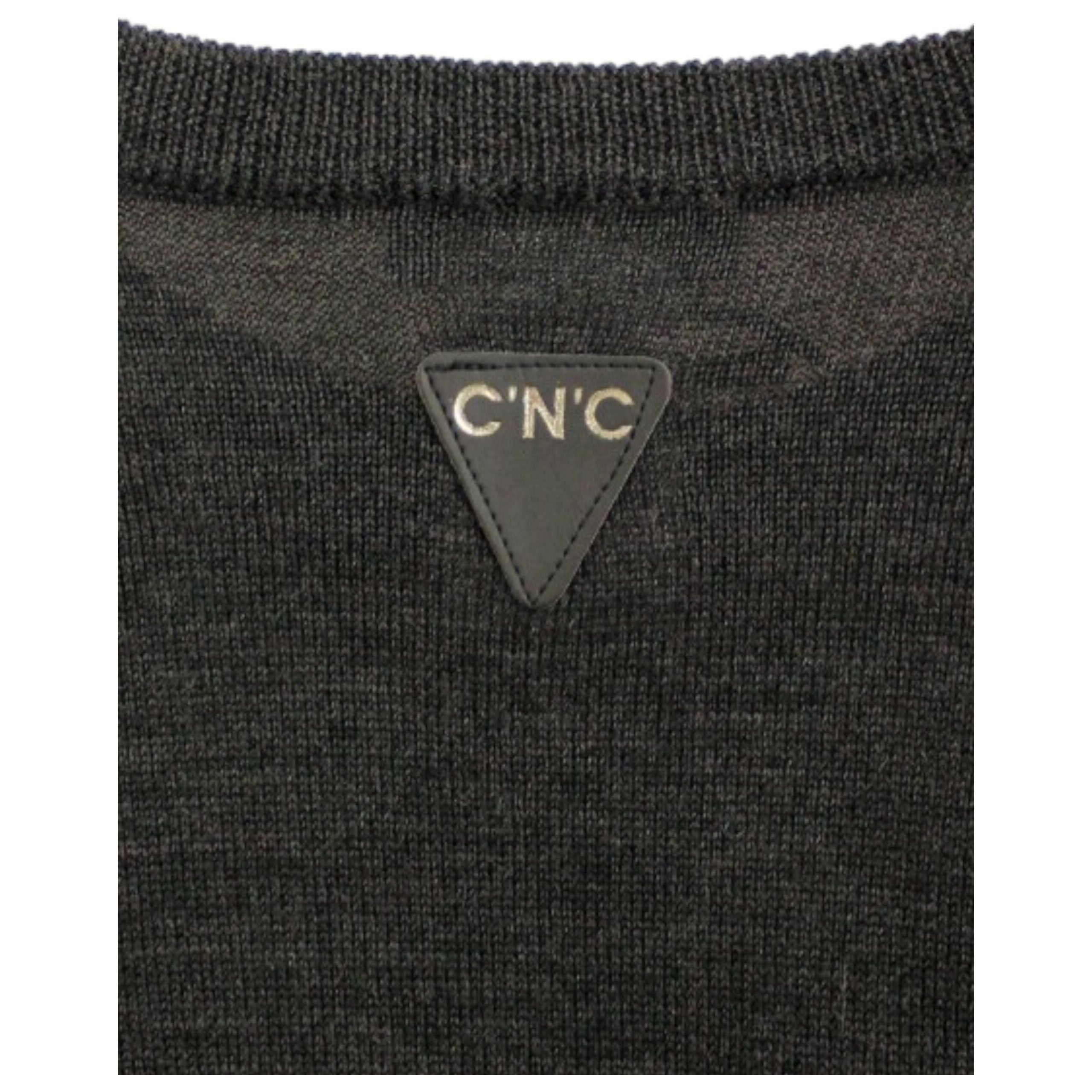 Costume National Elegant Gray Cashmere Crewneck Sweater Pullover
