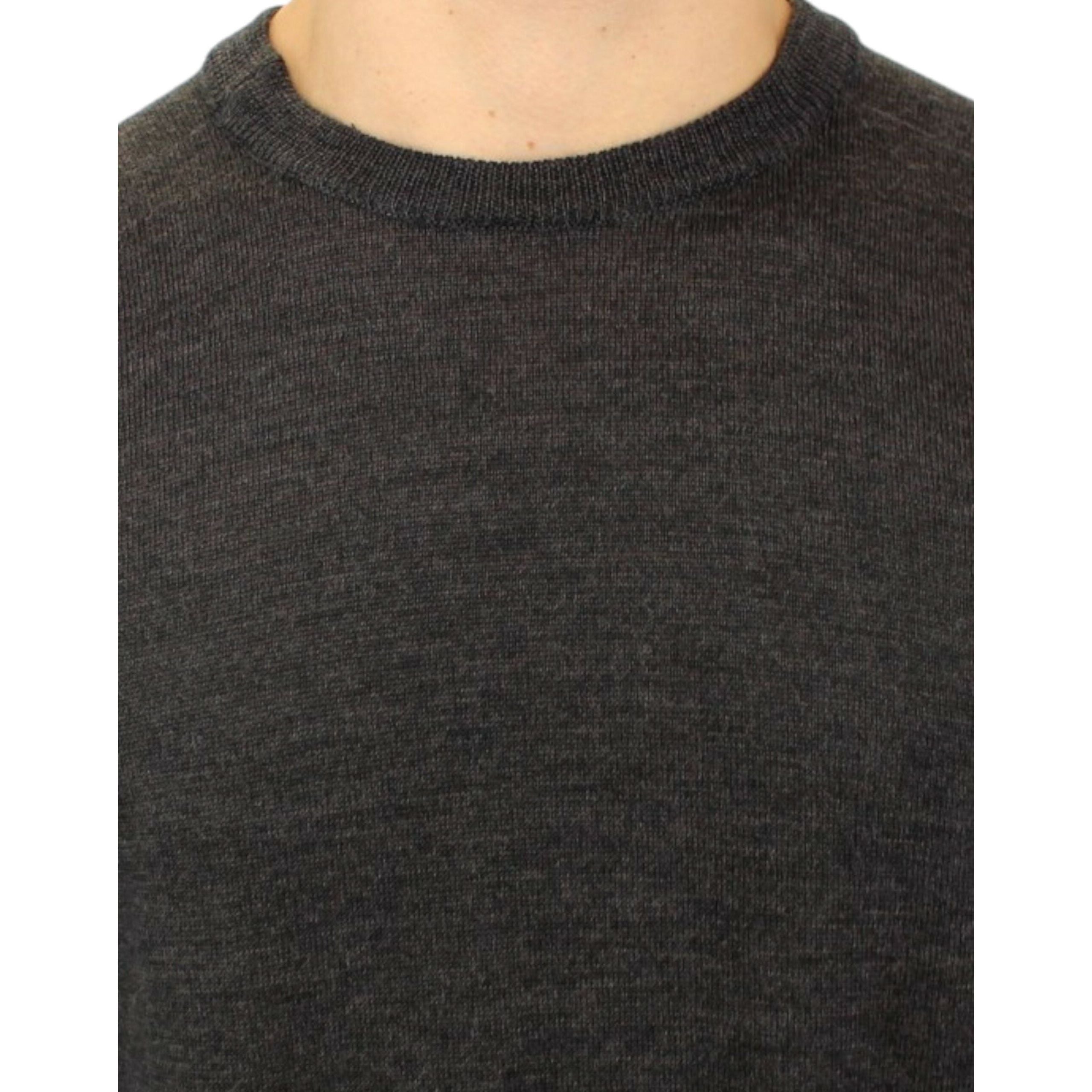 Costume National Elegant Gray Cashmere Crewneck Sweater Pullover