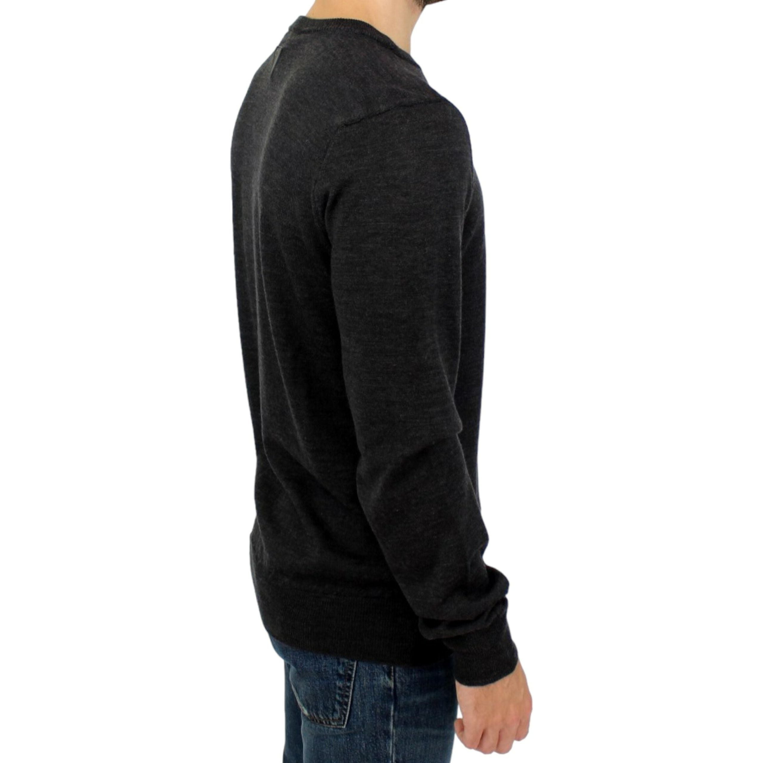 Costume National Elegant Gray Cashmere Crewneck Sweater Pullover