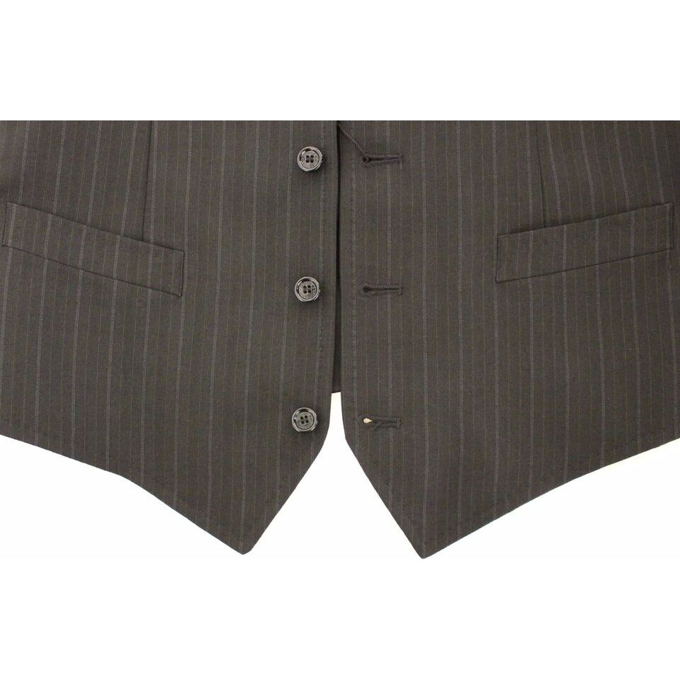 Dolce & Gabbana Grey Wool Dress Vest for Refined Style