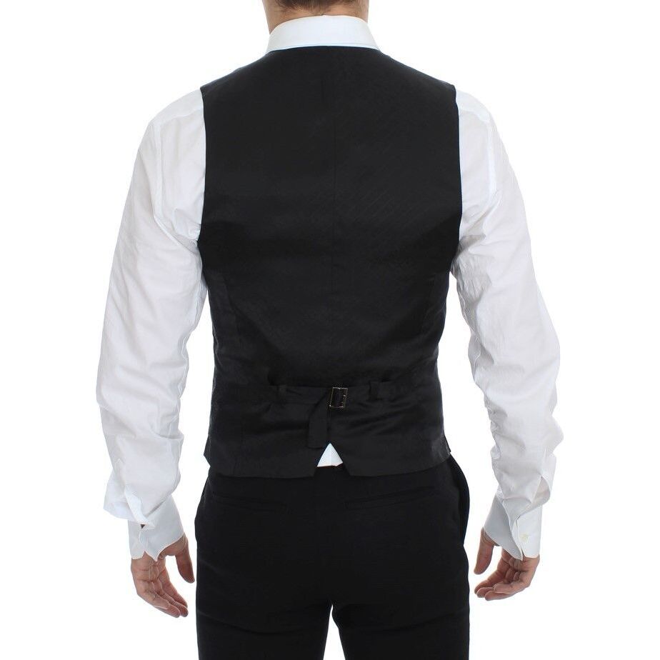 Dolce & Gabbana Grey Wool Dress Vest for Refined Style