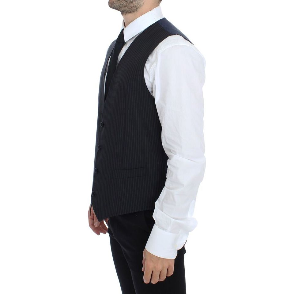 Dolce & Gabbana Gray Wool Dress Vest for Sophistication