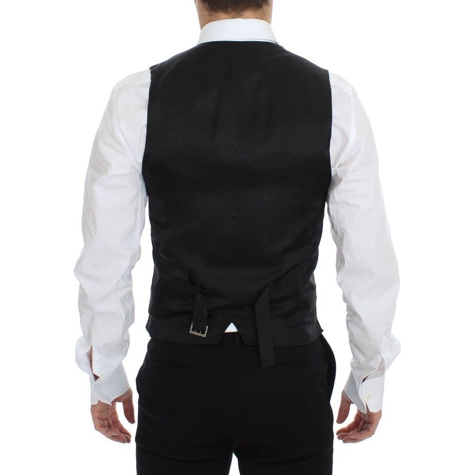 Dolce & Gabbana Blue Wool Dress Vest for Sophisticated Style