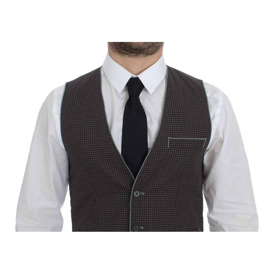 Dolce & Gabbana Gray Cotton Dress Vest for Luxury Style