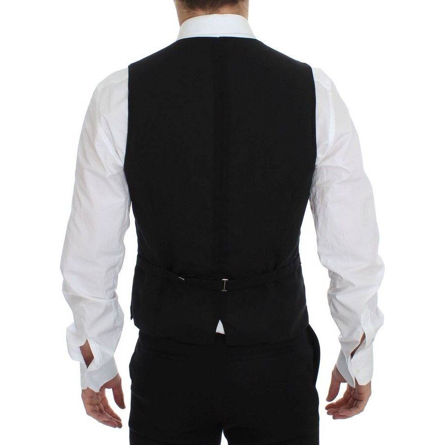 Dolce & Gabbana Black Wool Dress Vest for Timeless Style