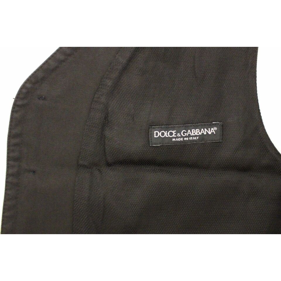 Dolce & Gabbana Black Cotton Blend Dress Vest